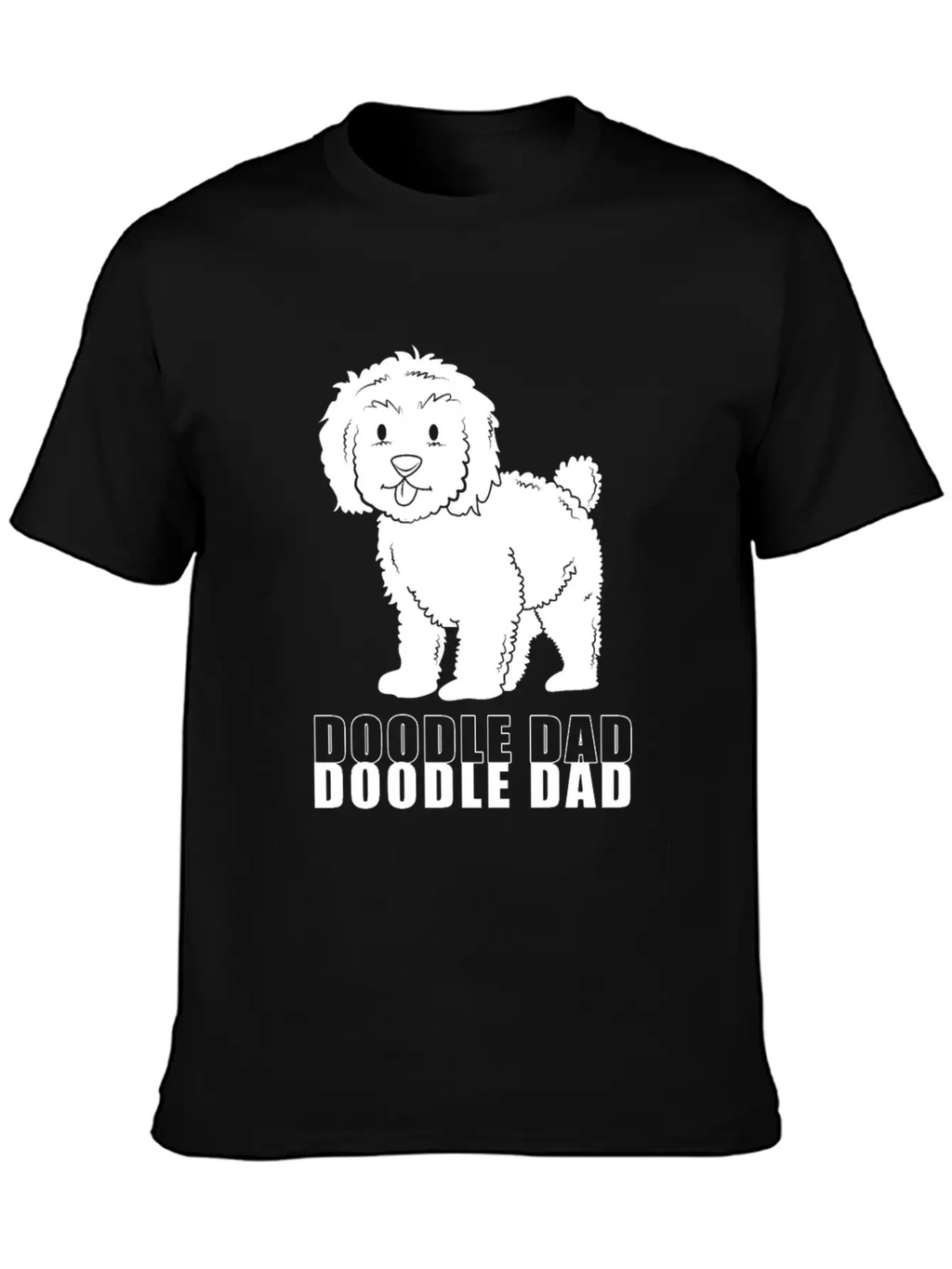 Happy Fathers Day Dog Dad Doodle Dad Casual Graphic T-Shirt – Simple And Comfortable Daily Wear