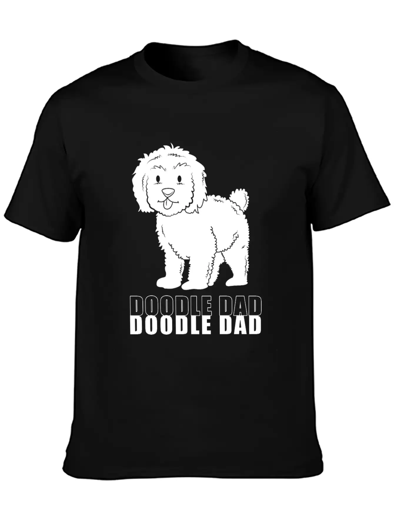 Happy Fathers Day Dog Dad Doodle Dad Casual Graphic T-Shirt – Simple And Comfortable Daily Wear