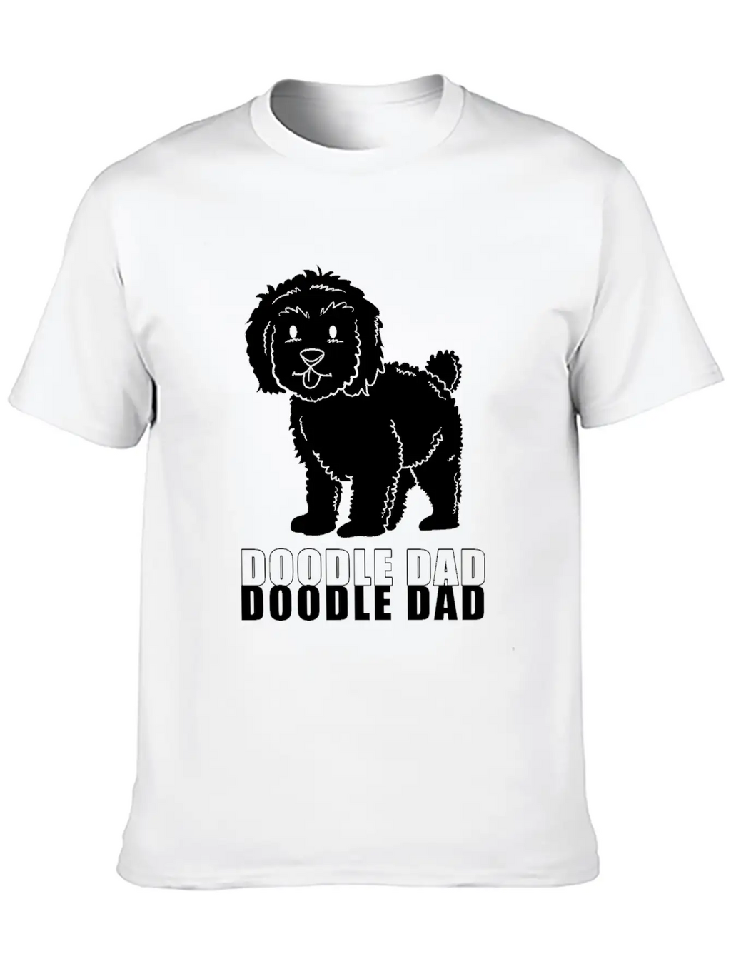 Happy Fathers Day Dog Dad Doodle Dad Casual Graphic T-Shirt – Simple And Comfortable Daily Wear