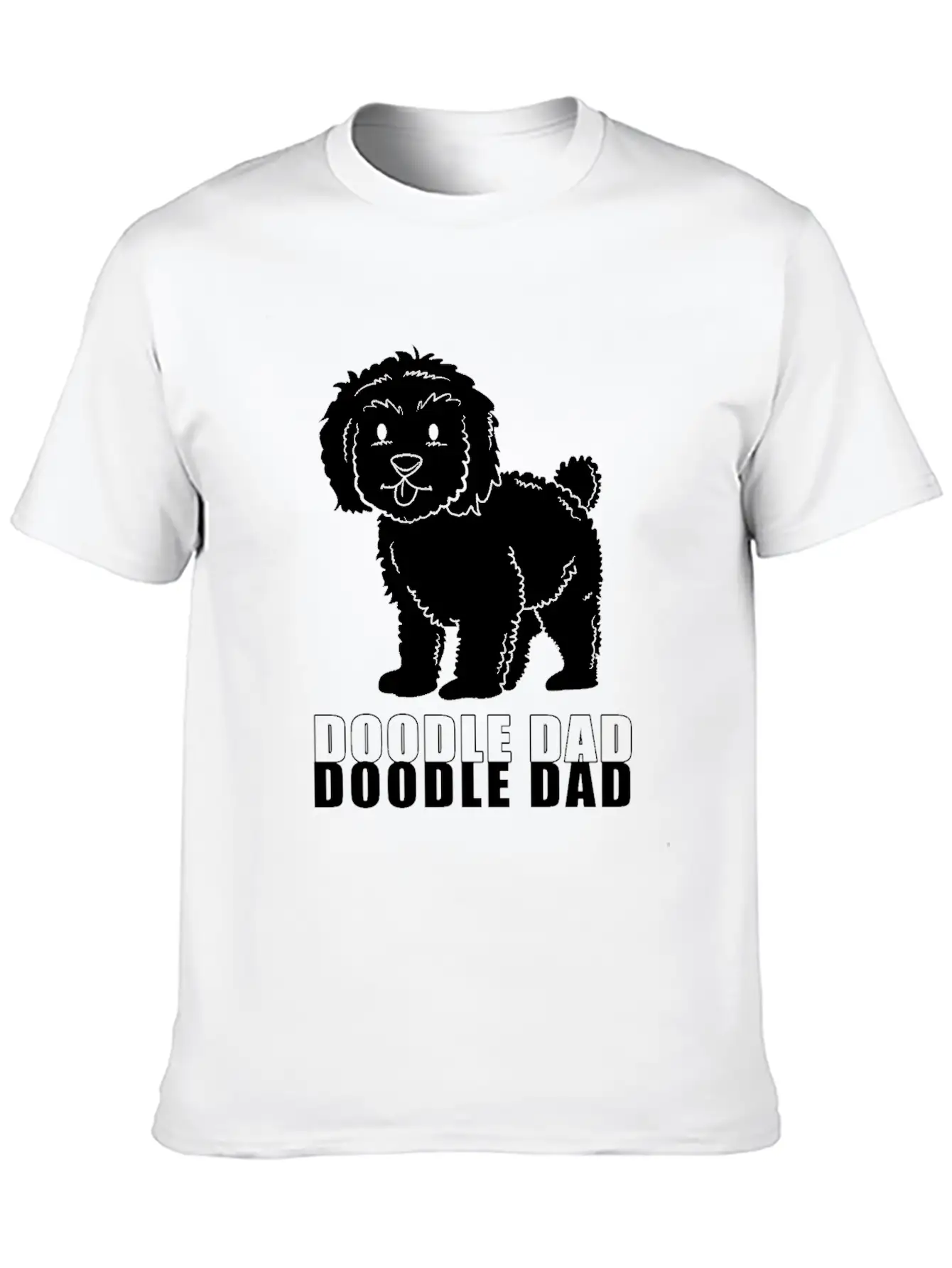 Happy Fathers Day Dog Dad Doodle Dad Casual Graphic T-Shirt – Simple And Comfortable Daily Wear