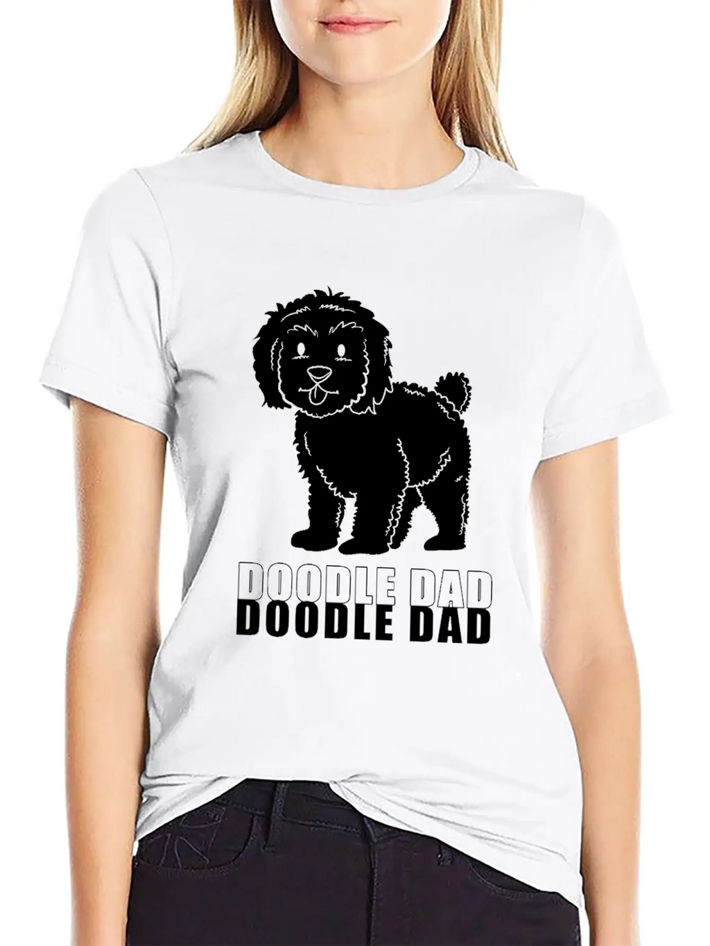 Happy Fathers Day Dog Dad Doodle Dad Casual Graphic T-Shirt – Simple And Comfortable Daily Wear