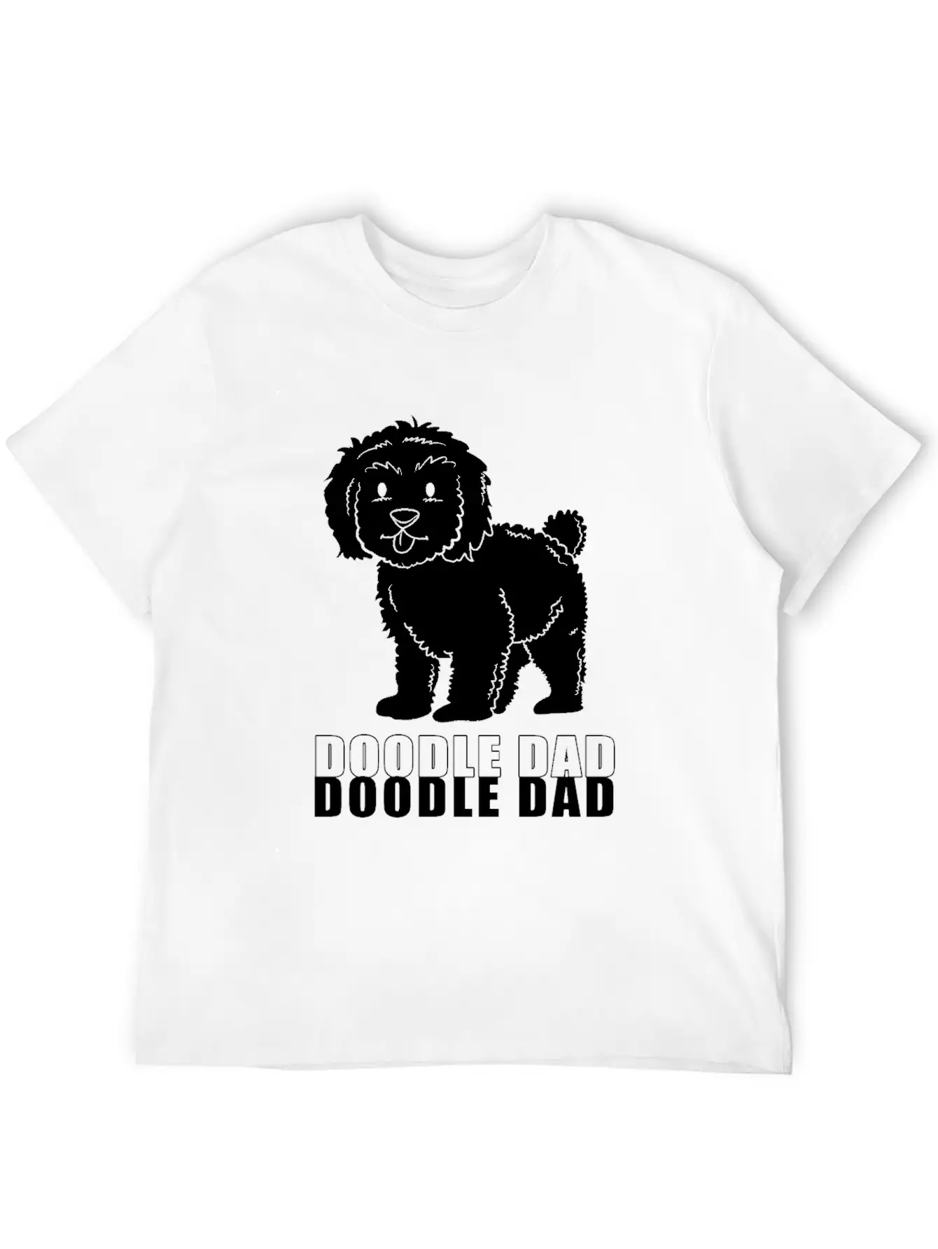 Happy Fathers Day Dog Dad Doodle Dad Casual Graphic T-Shirt – Simple And Comfortable Daily Wear