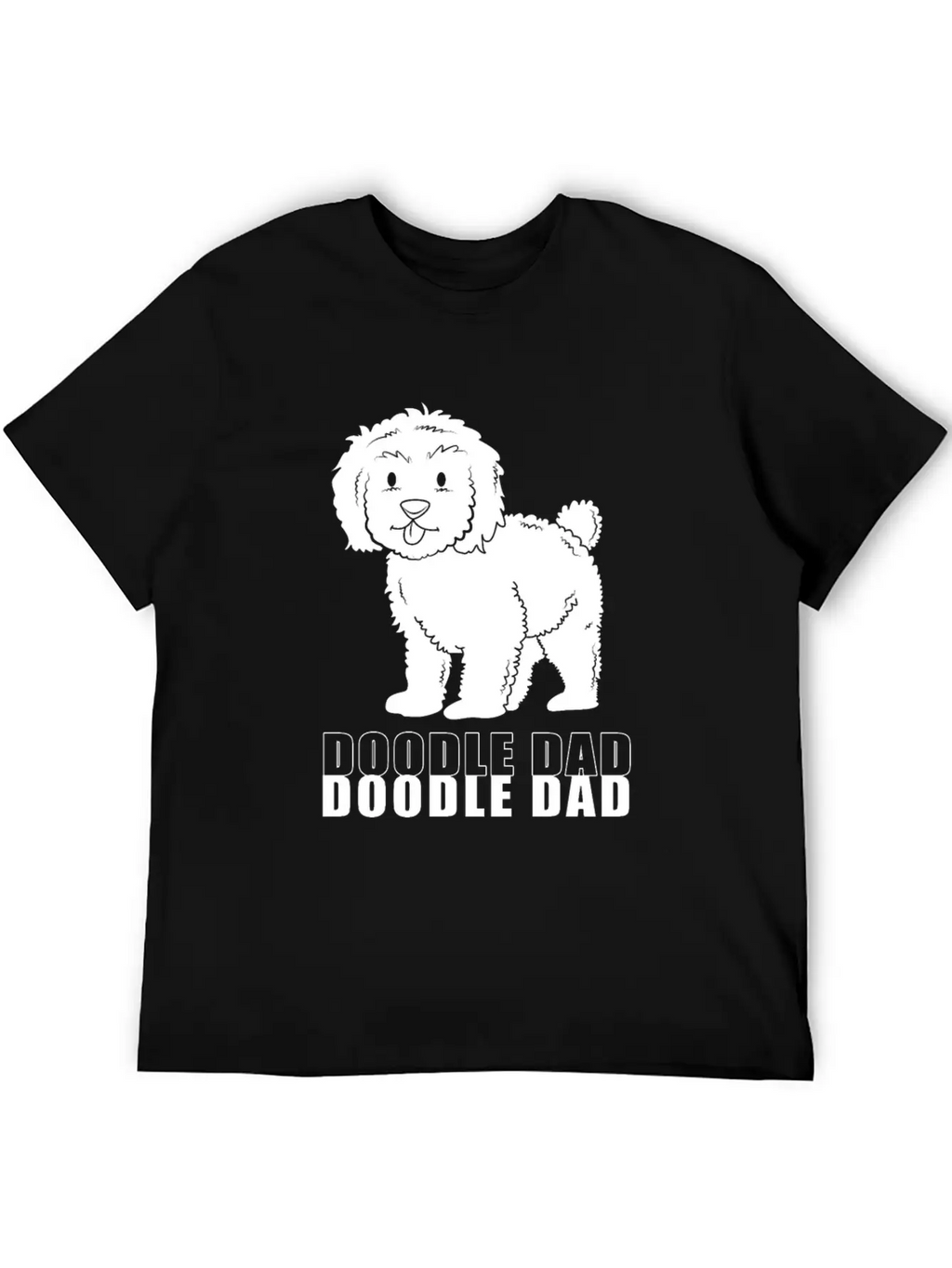 Happy Fathers Day Dog Dad Doodle Dad Casual Graphic T-Shirt – Simple And Comfortable Daily Wear