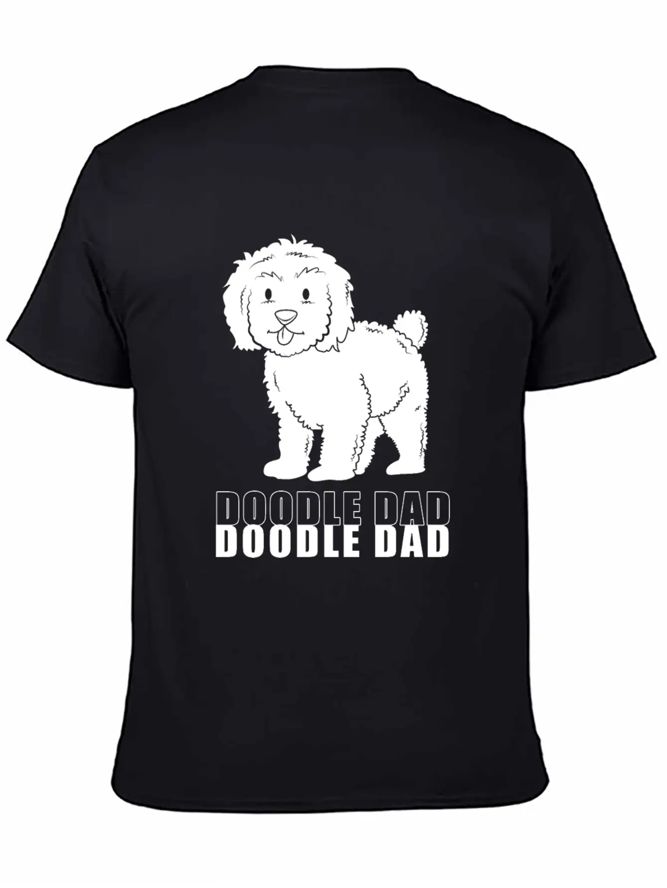 Happy Fathers Day Dog Dad Doodle Dad Casual Graphic T-Shirt – Simple And Comfortable Daily Wear