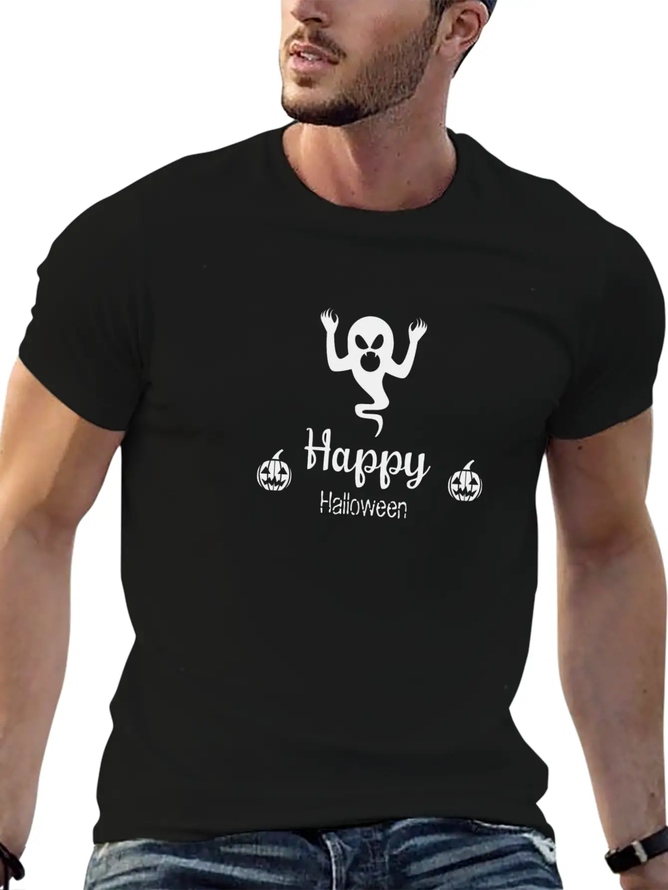Happy Halloween Ghost Funny Nightmare Unisex Casual T-Shirt – Clean Design For Daily Comfort