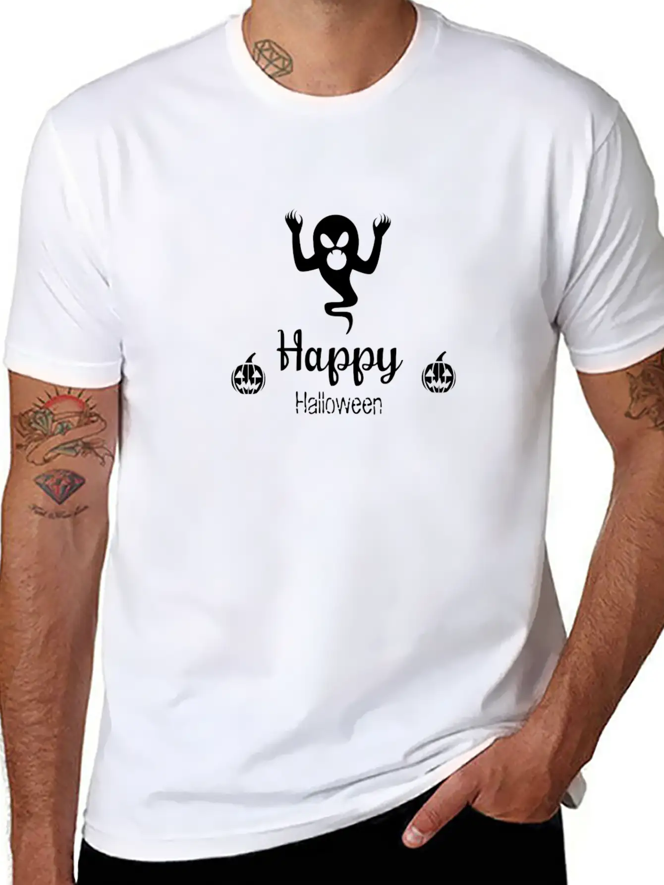 Happy Halloween Ghost Funny Nightmare Unisex Casual T-Shirt – Clean Design For Daily Comfort