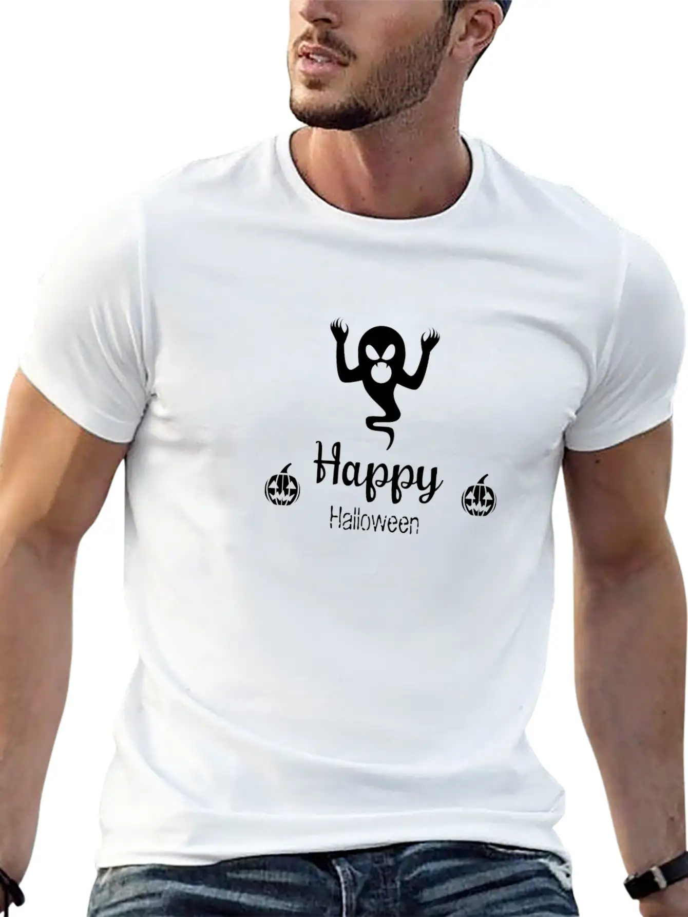 Happy Halloween Ghost Funny Nightmare Unisex Casual T-Shirt – Clean Design For Daily Comfort