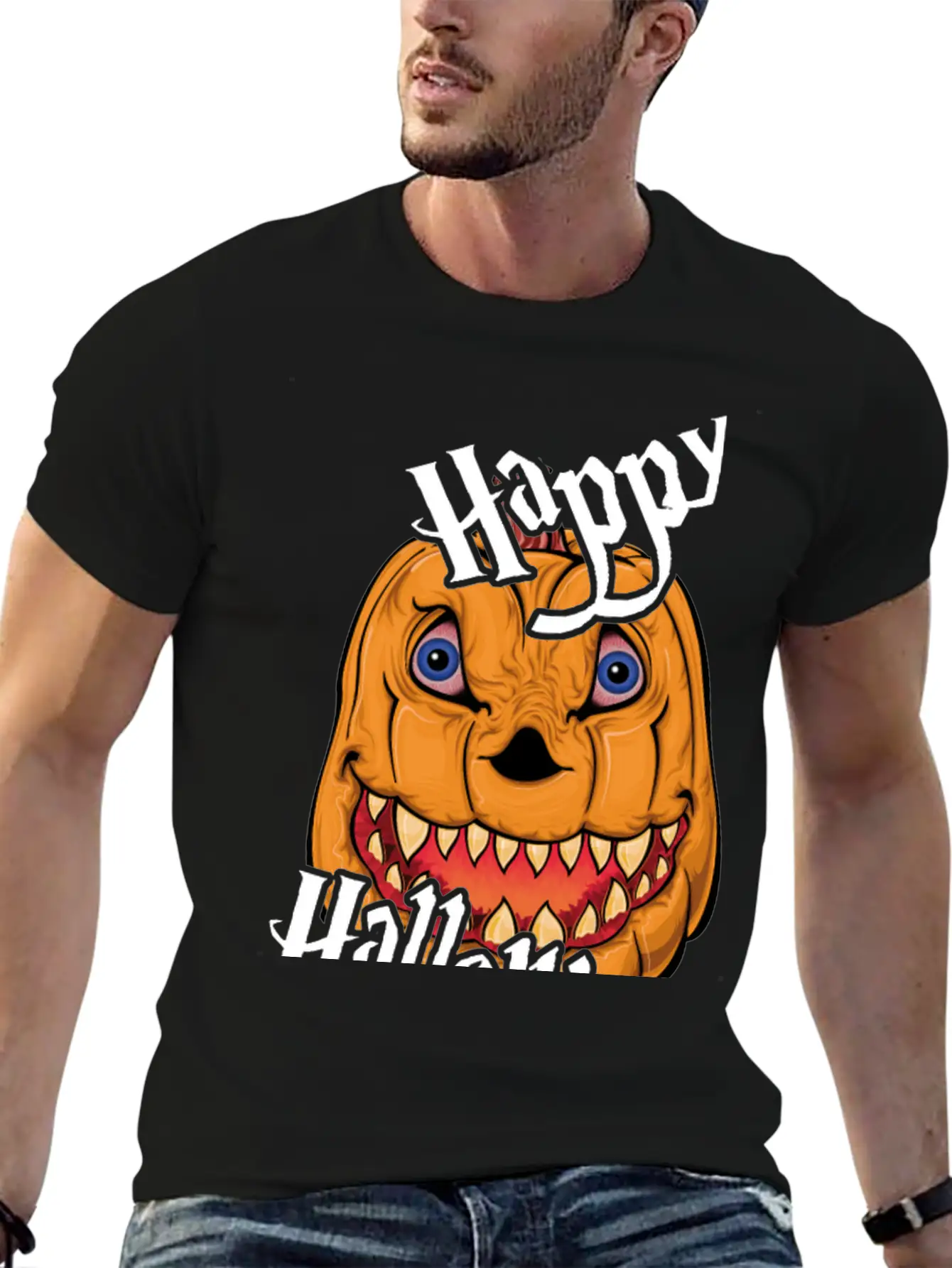 Happy Halloween Nightmare Pumpkin Casual Graphic T-Shirt – Simple And Comfortable Daily Wear