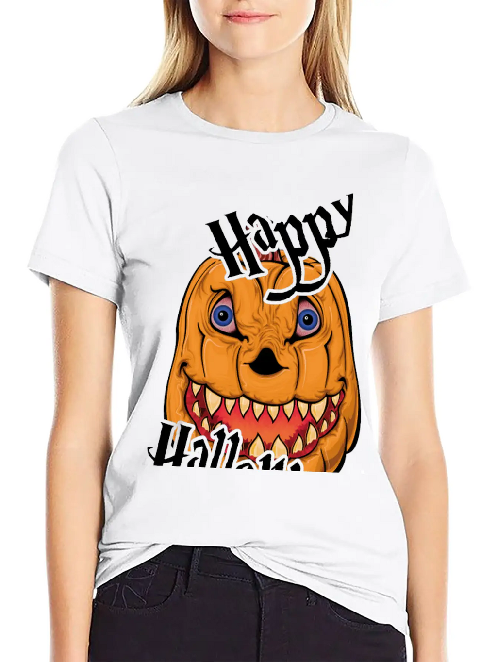 Happy Halloween Nightmare Pumpkin Casual Graphic T-Shirt – Simple And Comfortable Daily Wear
