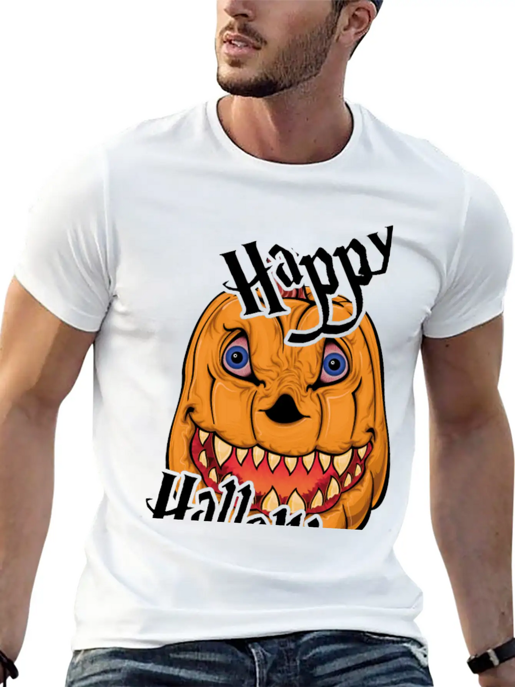 Happy Halloween Nightmare Pumpkin Casual Graphic T-Shirt – Simple And Comfortable Daily Wear