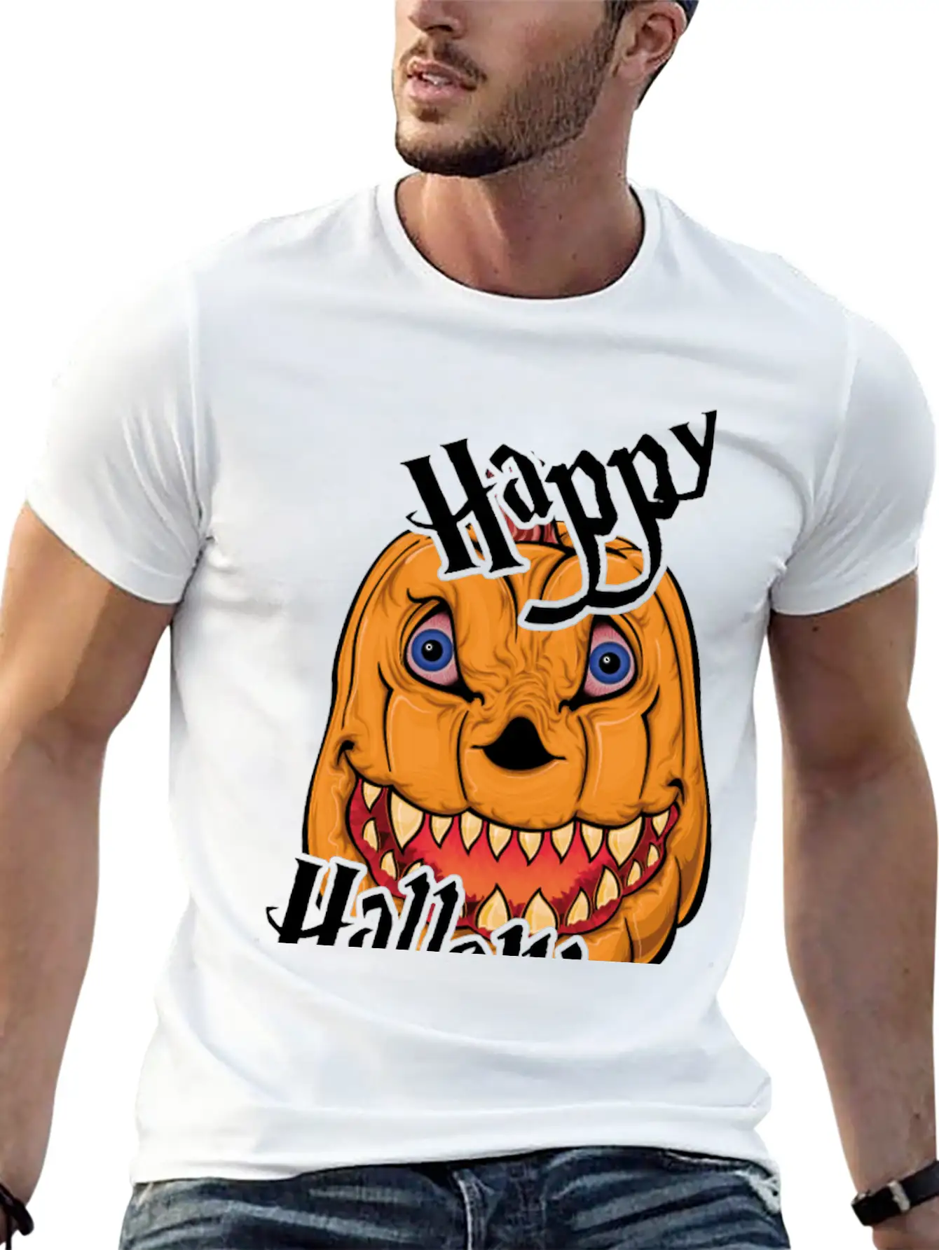 Happy Halloween Nightmare Pumpkin Casual Graphic T-Shirt – Simple And Comfortable Daily Wear