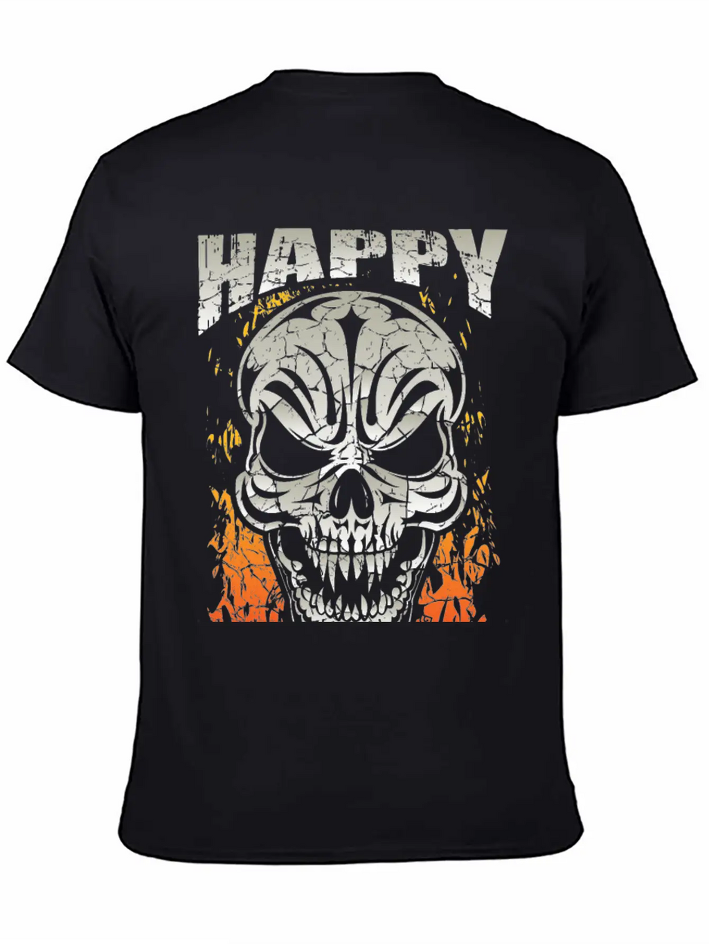 Happy Halloween Skull Unisex Short Sleeve Soft Cotton T-Shirt – Casual Everyday Wear