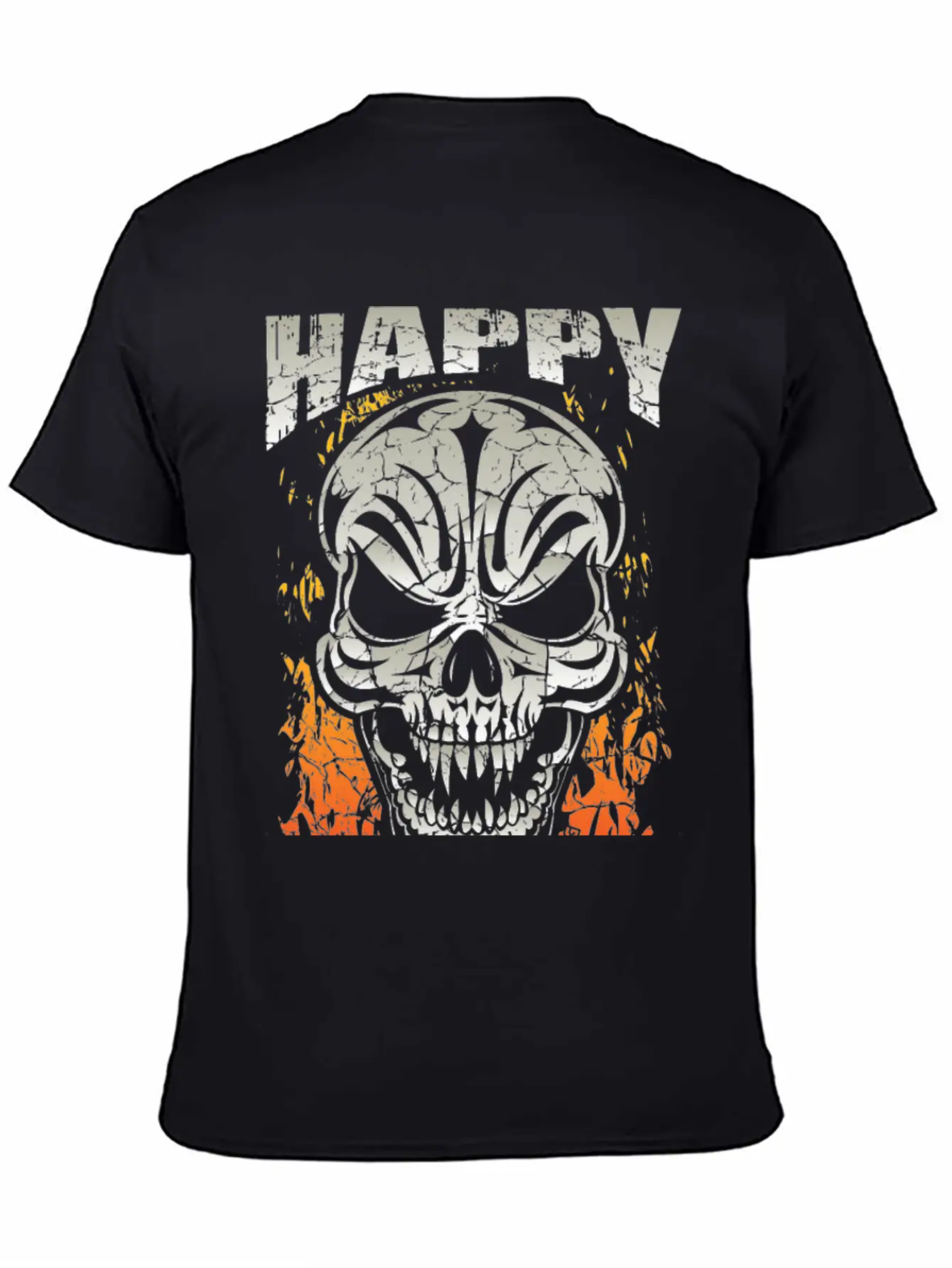 Happy Halloween Skull Unisex Short Sleeve Soft Cotton T-Shirt – Casual Everyday Wear