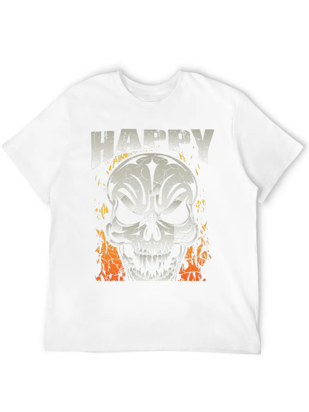 Happy Halloween Skull Unisex Short Sleeve Soft Cotton T-Shirt – Casual Everyday Wear