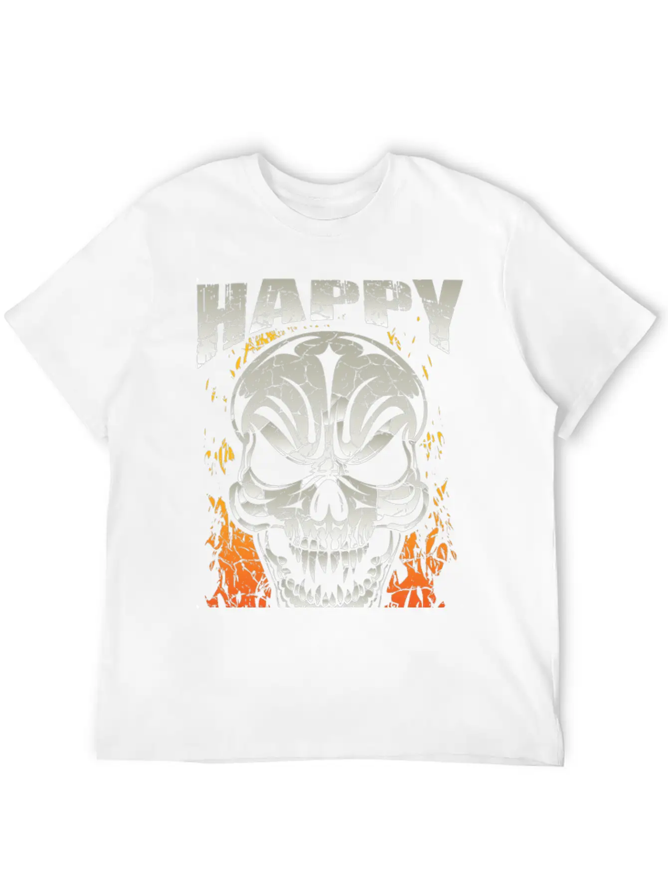 Happy Halloween Skull Unisex Short Sleeve Soft Cotton T-Shirt – Casual Everyday Wear