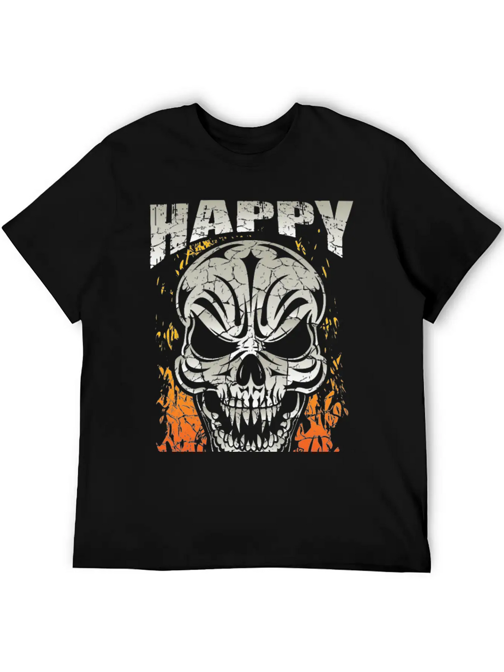 Happy Halloween Skull Unisex Short Sleeve Soft Cotton T-Shirt – Casual Everyday Wear
