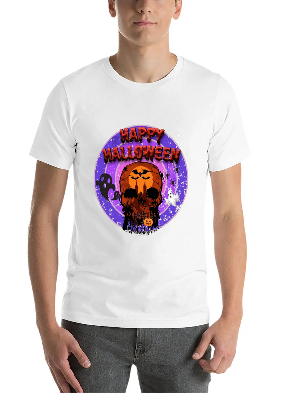 Happy Halloween Unisex Casual T-Shirt – Clean Design For Daily Comfort