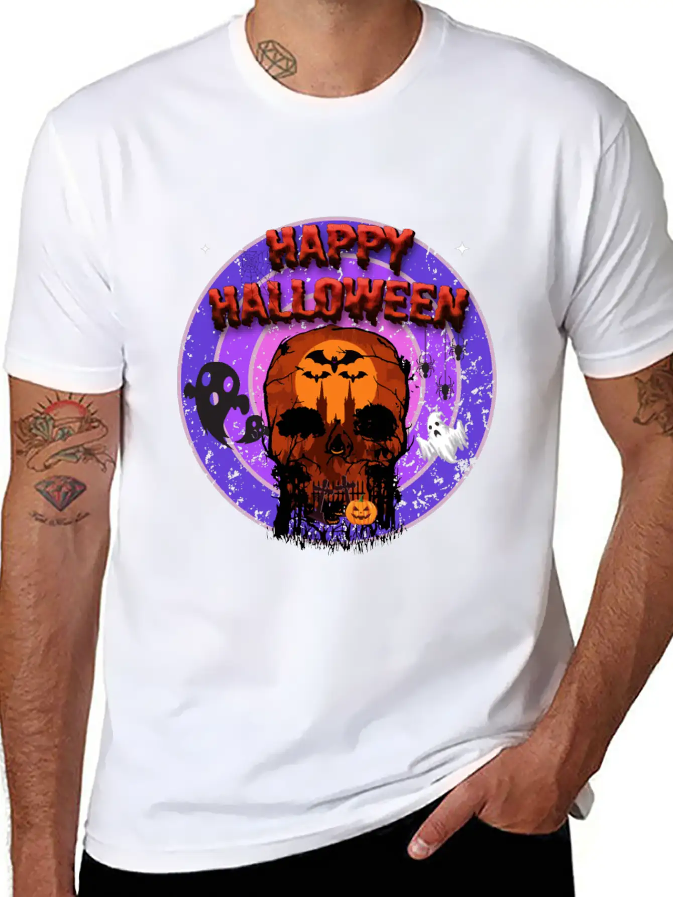 Happy Halloween Unisex Casual T-Shirt – Clean Design For Daily Comfort