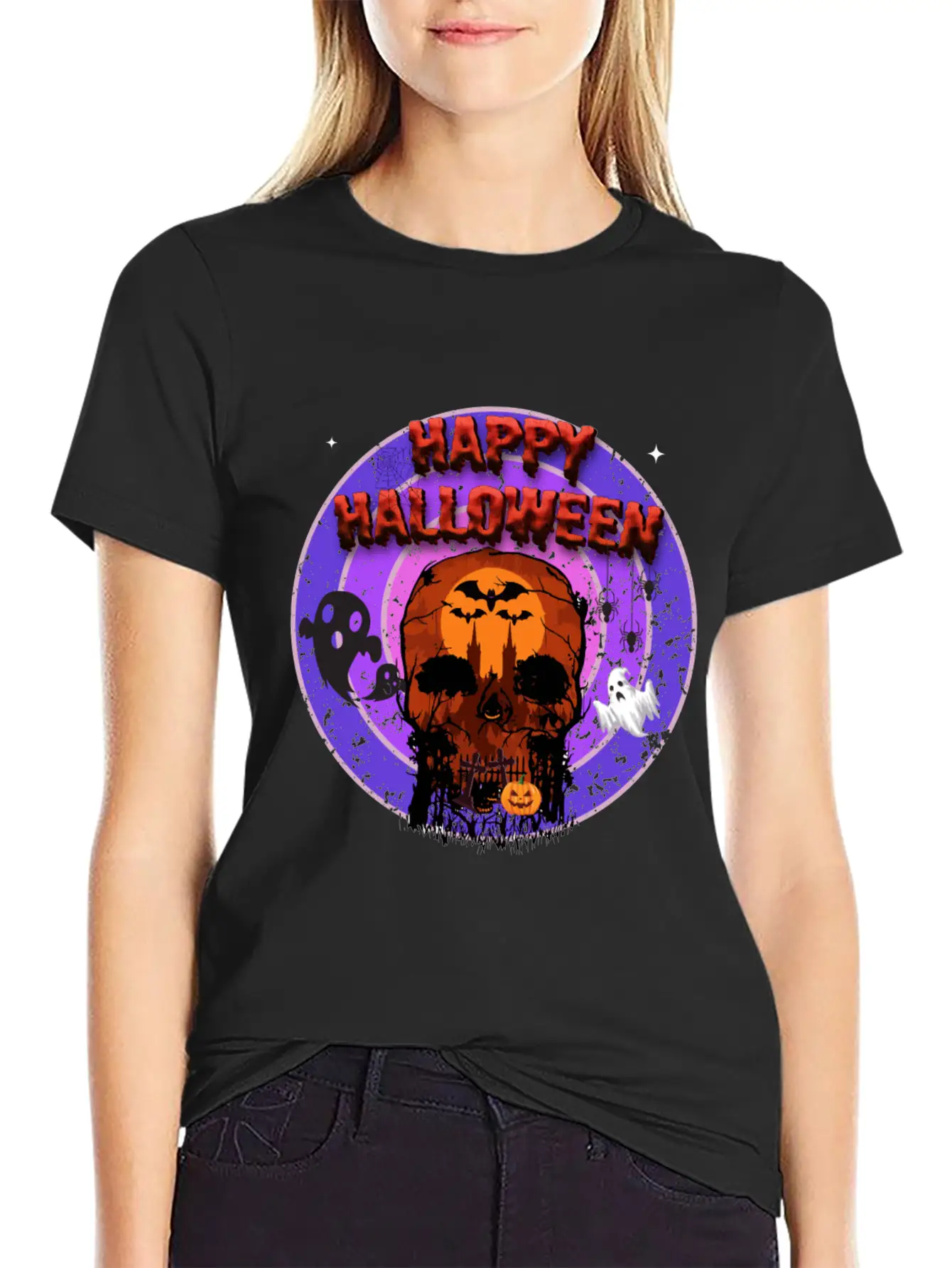 Happy Halloween Unisex Casual T-Shirt – Clean Design For Daily Comfort