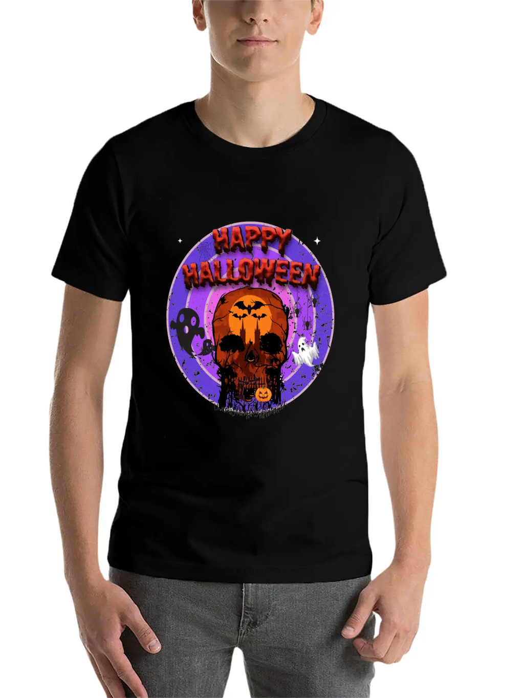 Happy Halloween Unisex Casual T-Shirt – Clean Design For Daily Comfort