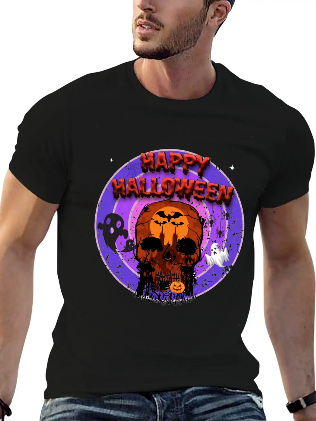 Happy Halloween Unisex Casual T-Shirt – Clean Design For Daily Comfort