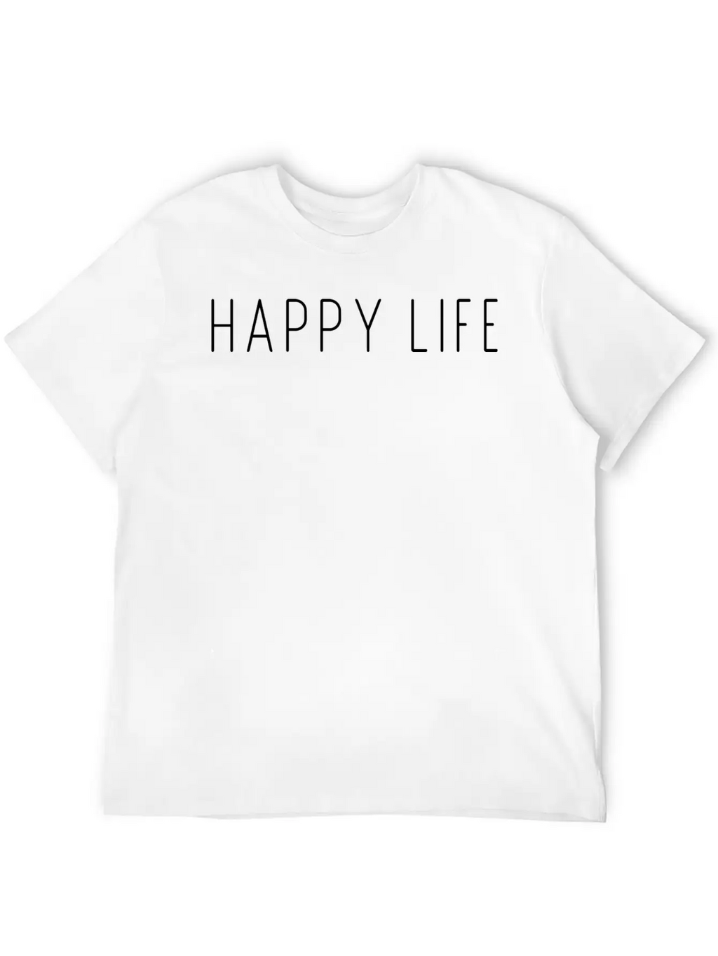 Happy Life Unisex Short Sleeve Soft Cotton T-Shirt – Casual Everyday Wear