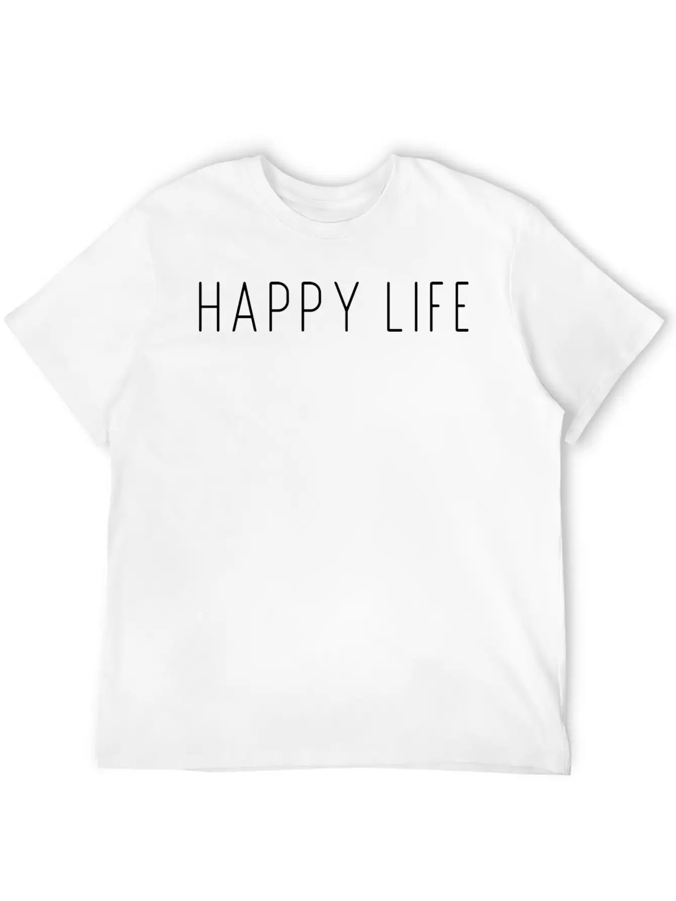 Happy Life Unisex Short Sleeve Soft Cotton T-Shirt – Casual Everyday Wear
