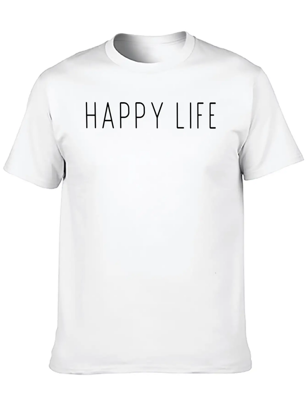 Happy Life Unisex Short Sleeve Soft Cotton T-Shirt – Casual Everyday Wear