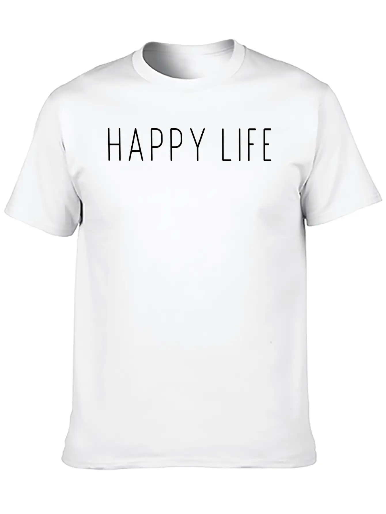 Happy Life Unisex Short Sleeve Soft Cotton T-Shirt – Casual Everyday Wear