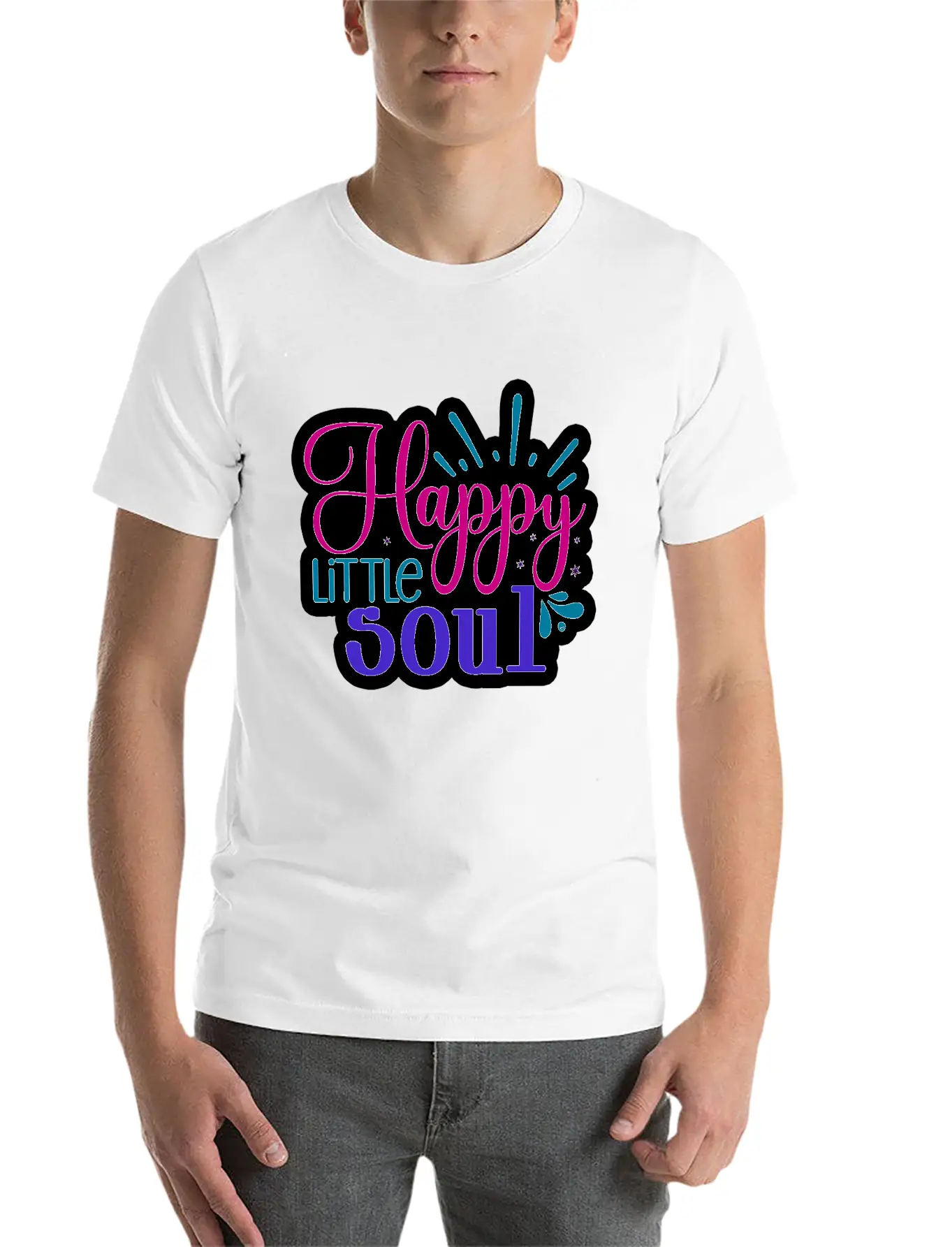 Happy Little Soul Casual Graphic T-Shirt – Simple And Comfortable Daily Wear