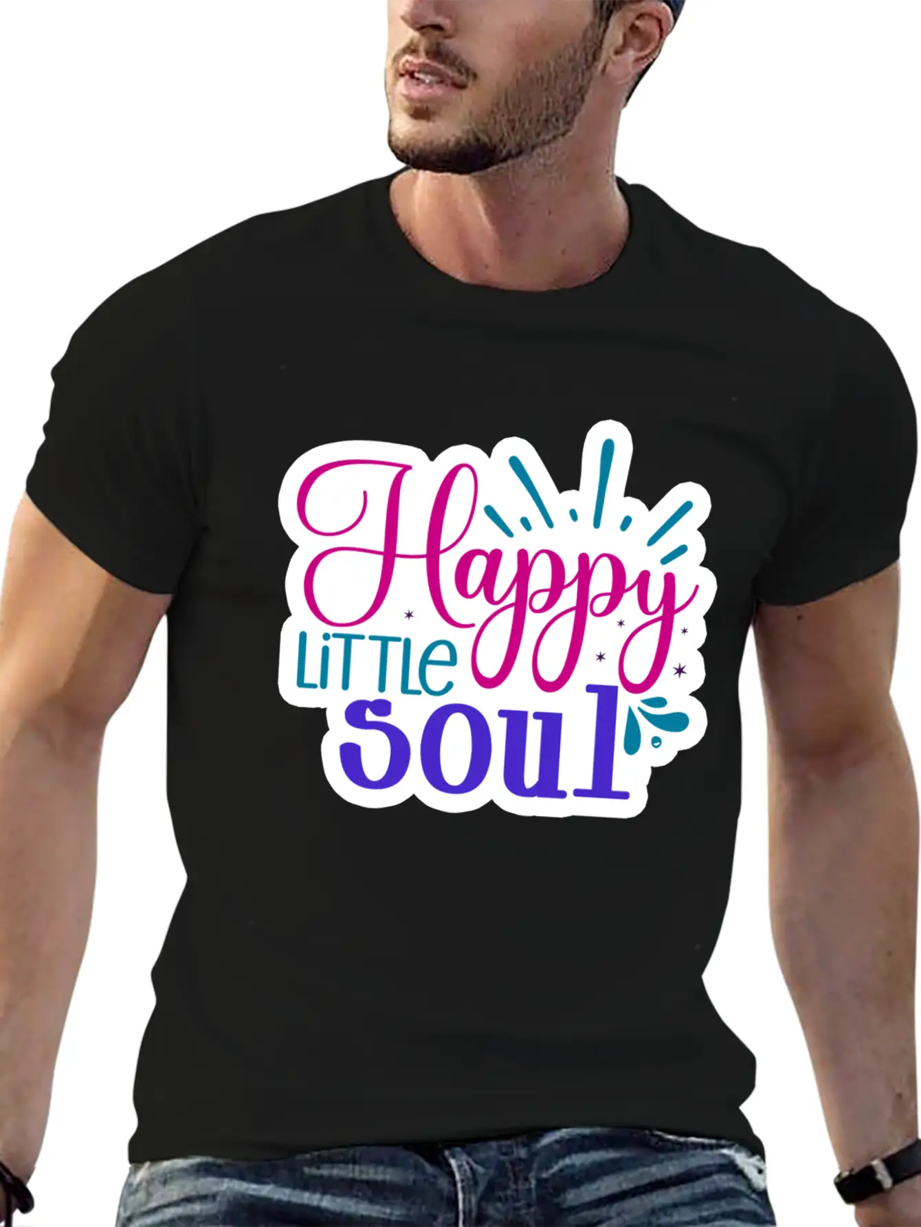 Happy Little Soul Casual Graphic T-Shirt – Simple And Comfortable Daily Wear