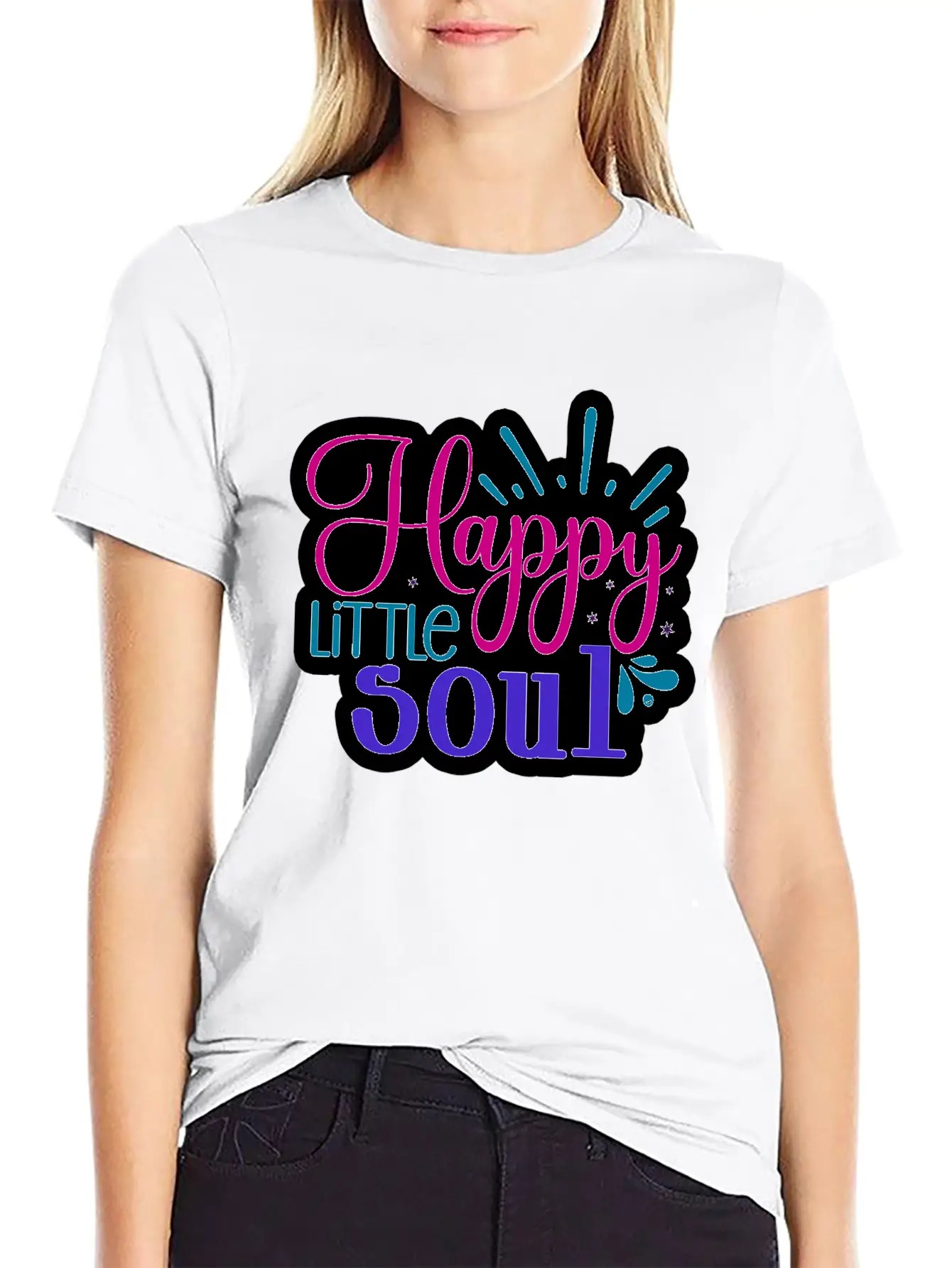 Happy Little Soul Casual Graphic T-Shirt – Simple And Comfortable Daily Wear