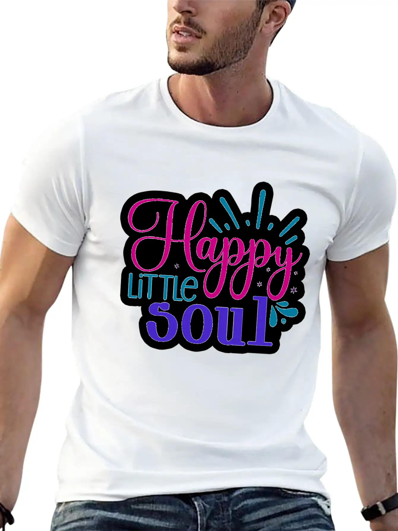 Happy Little Soul Casual Graphic T-Shirt – Simple And Comfortable Daily Wear