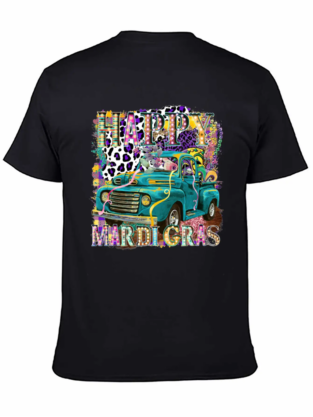 Happy Mardi Gras Truck Unisex Casual T-Shirt – Clean Design For Daily Comfort