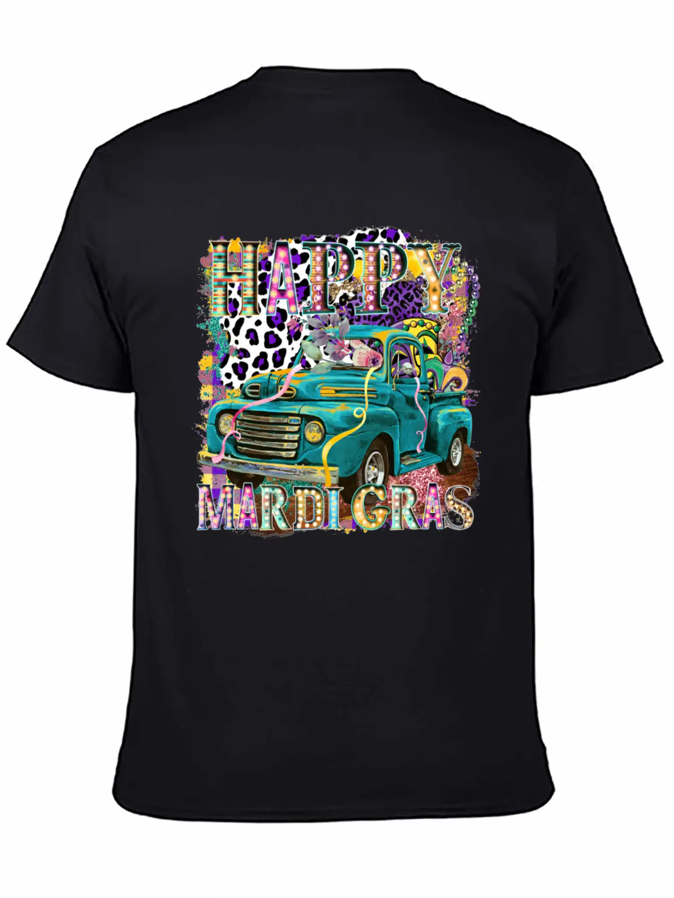 Happy Mardi Gras Truck Unisex Casual T-Shirt – Clean Design For Daily Comfort