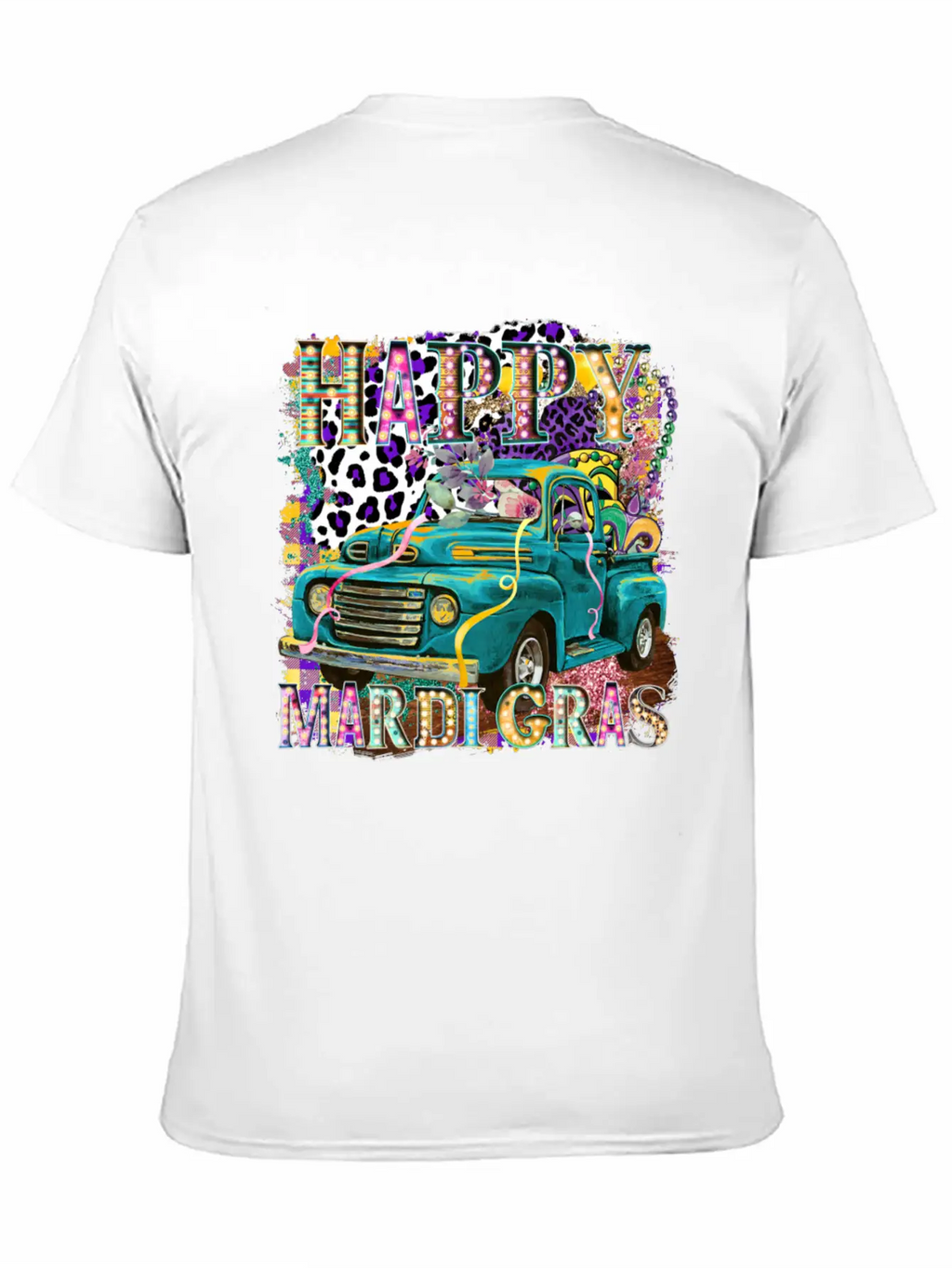 Happy Mardi Gras Truck Unisex Casual T-Shirt – Clean Design For Daily Comfort