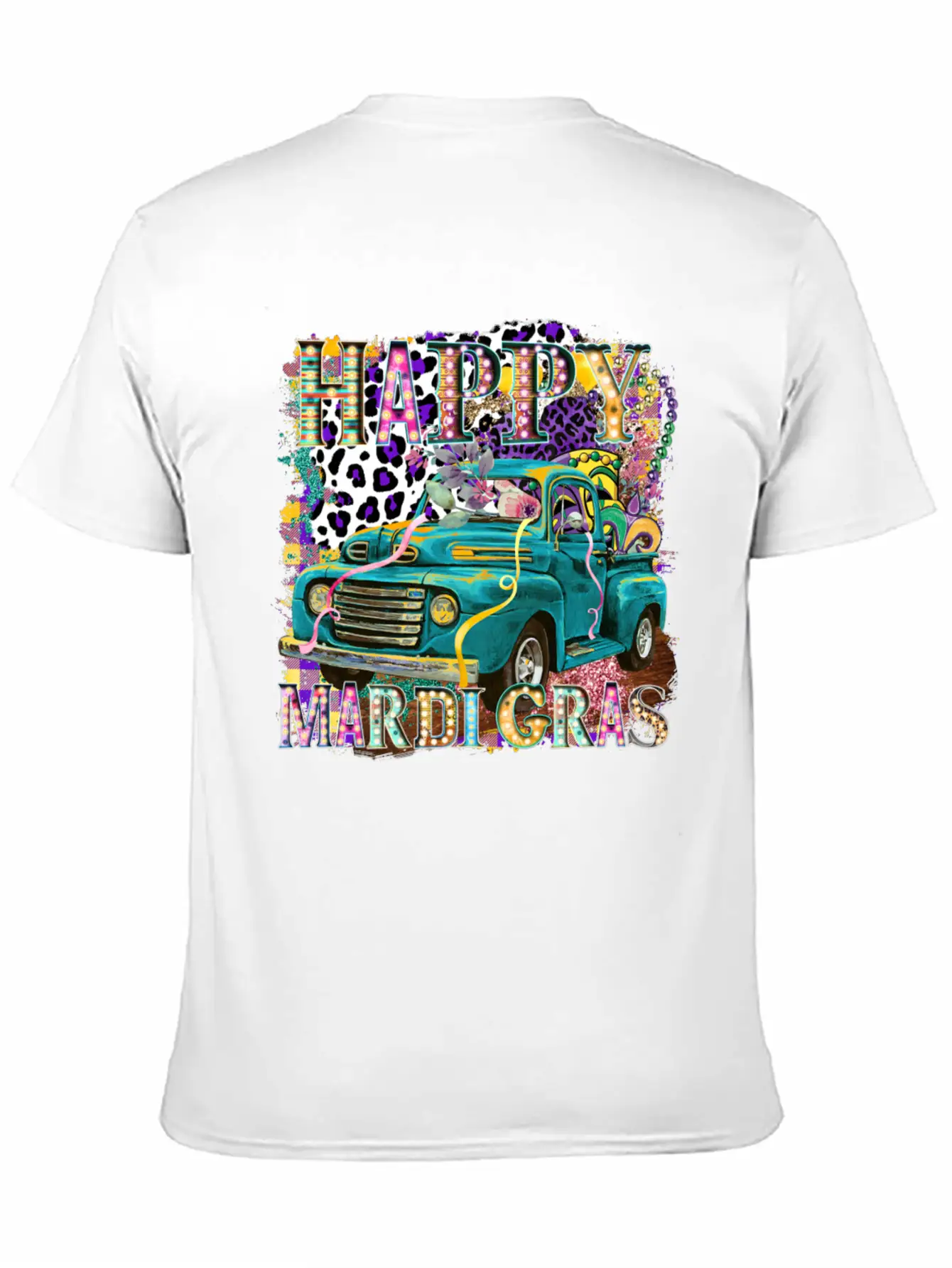 Happy Mardi Gras Truck Unisex Casual T-Shirt – Clean Design For Daily Comfort