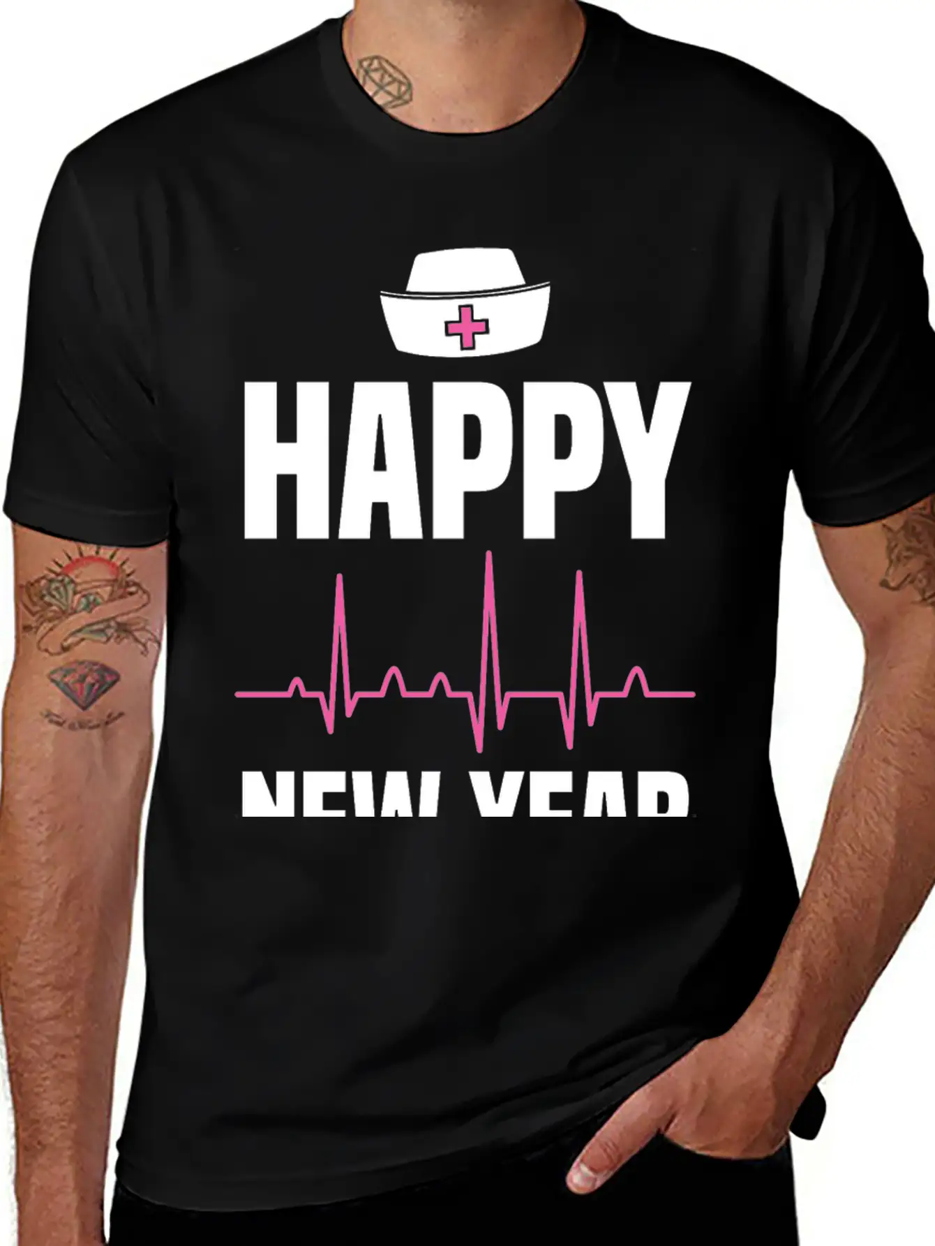 Happy New Year Nurse Crew Holiday Gift Unisex Short Sleeve Soft Cotton T-Shirt – Casual Everyday Wear