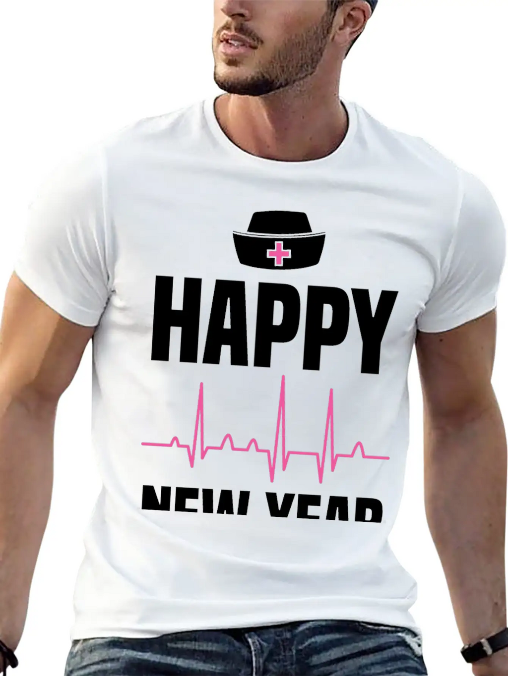 Happy New Year Nurse Crew Holiday Gift Unisex Short Sleeve Soft Cotton T-Shirt – Casual Everyday Wear