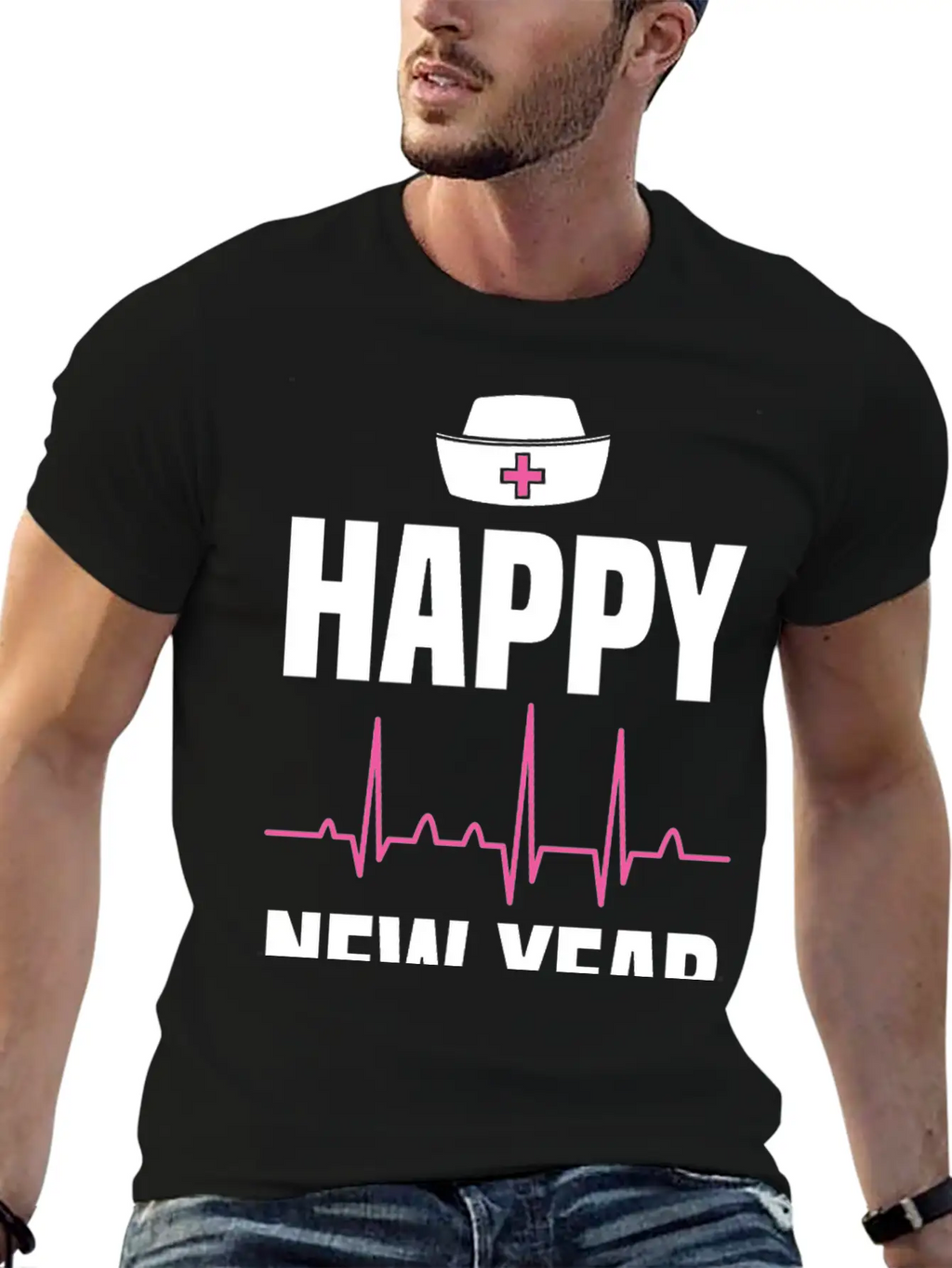 Happy New Year Nurse Crew Holiday Gift Unisex Short Sleeve Soft Cotton T-Shirt – Casual Everyday Wear