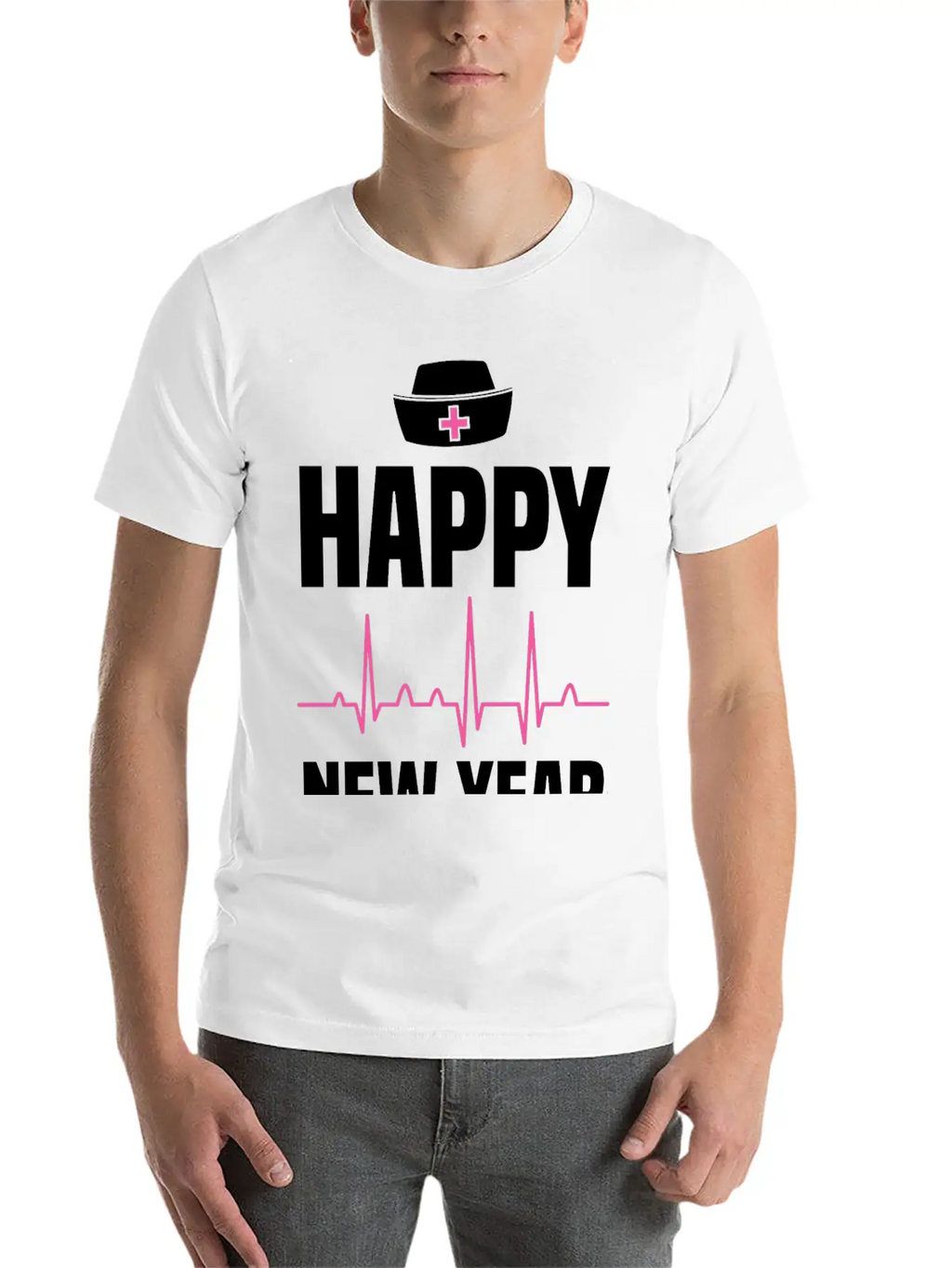 Happy New Year Nurse Crew Holiday Gift Unisex Short Sleeve Soft Cotton T-Shirt – Casual Everyday Wear