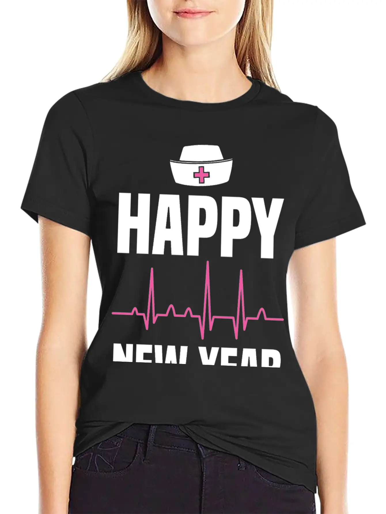Happy New Year Nurse Crew Holiday Gift Unisex Short Sleeve Soft Cotton T-Shirt – Casual Everyday Wear