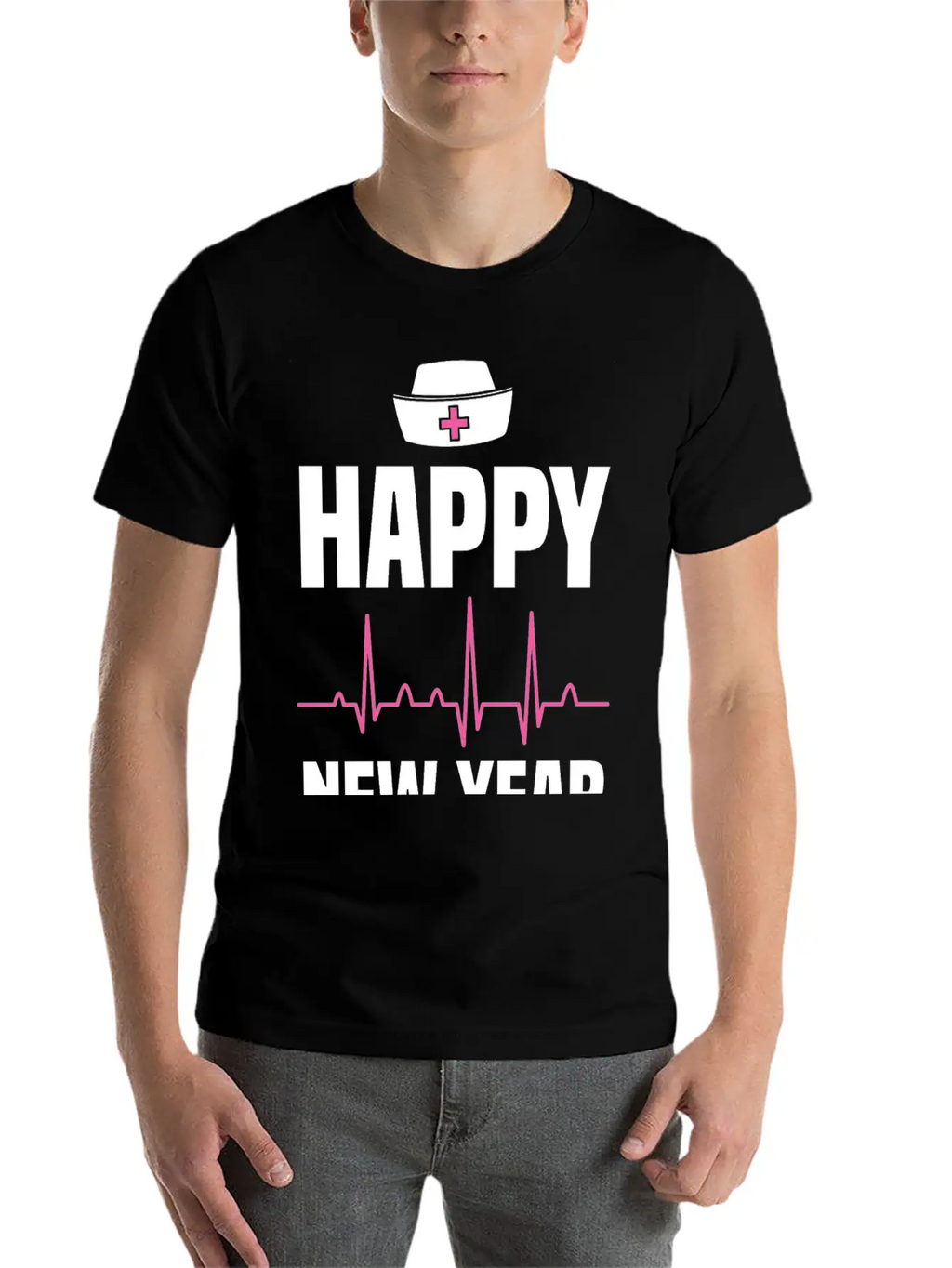 Happy New Year Nurse Crew Holiday Gift Unisex Short Sleeve Soft Cotton T-Shirt – Casual Everyday Wear