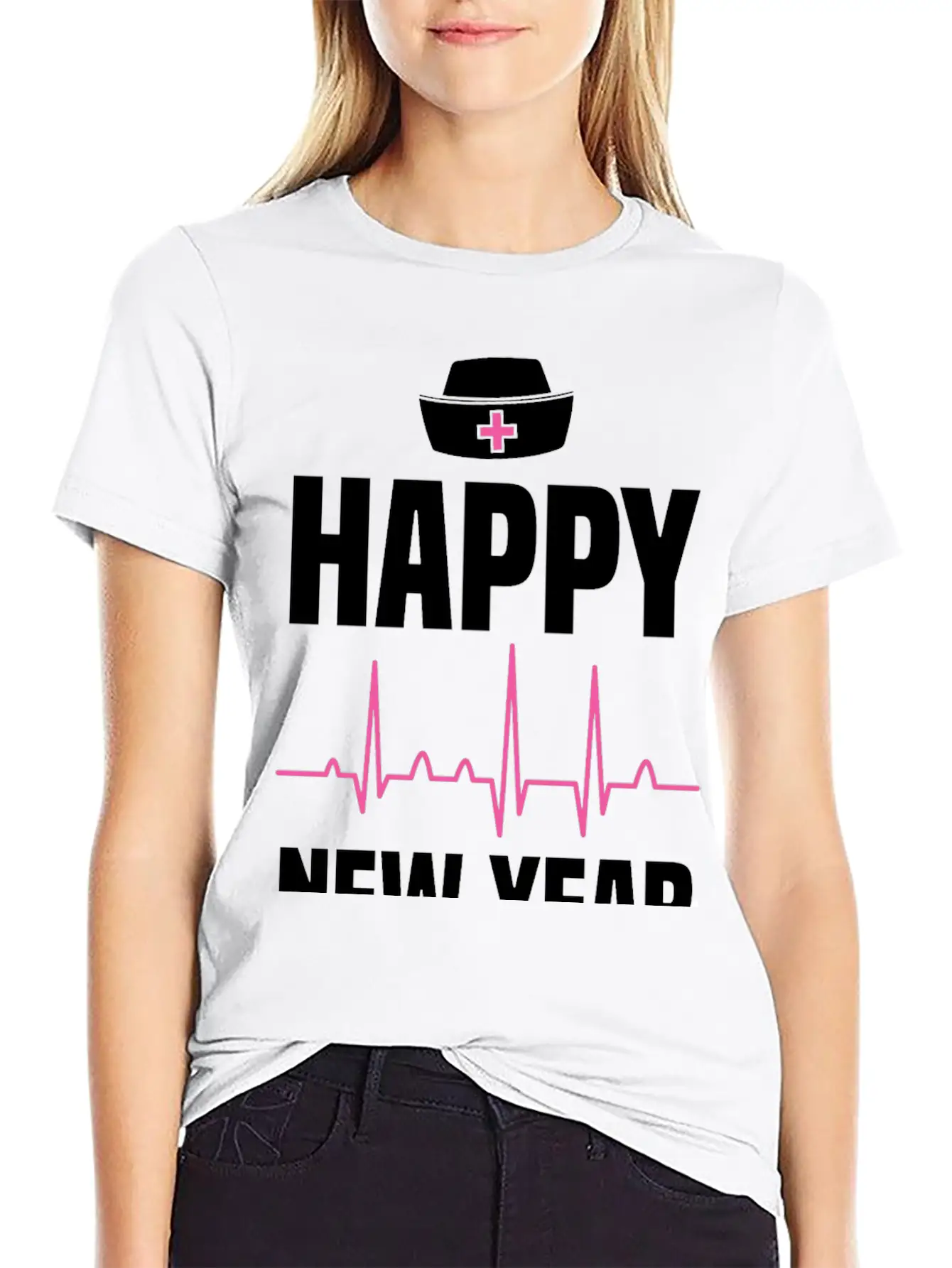 Happy New Year Nurse Crew Holiday Gift Unisex Short Sleeve Soft Cotton T-Shirt – Casual Everyday Wear