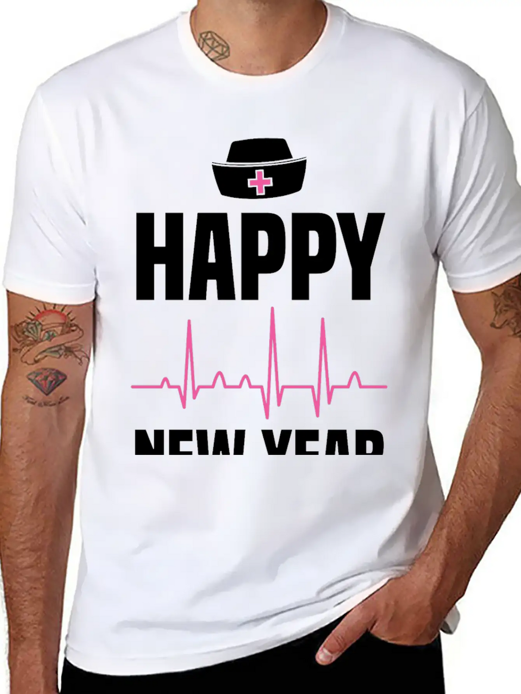 Happy New Year Nurse Crew Holiday Gift Unisex Short Sleeve Soft Cotton T-Shirt – Casual Everyday Wear