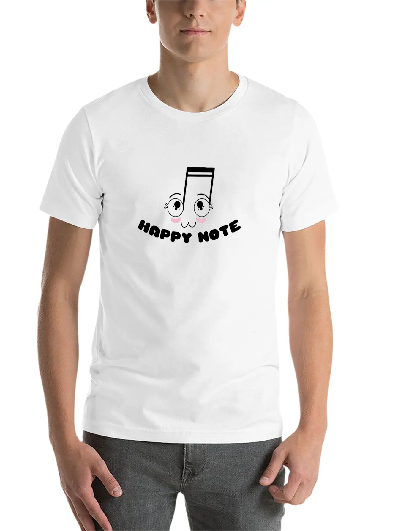 Happy Note - Fun Musical Musician Gift Unisex Casual T-Shirt – Clean Design For Daily Comfort