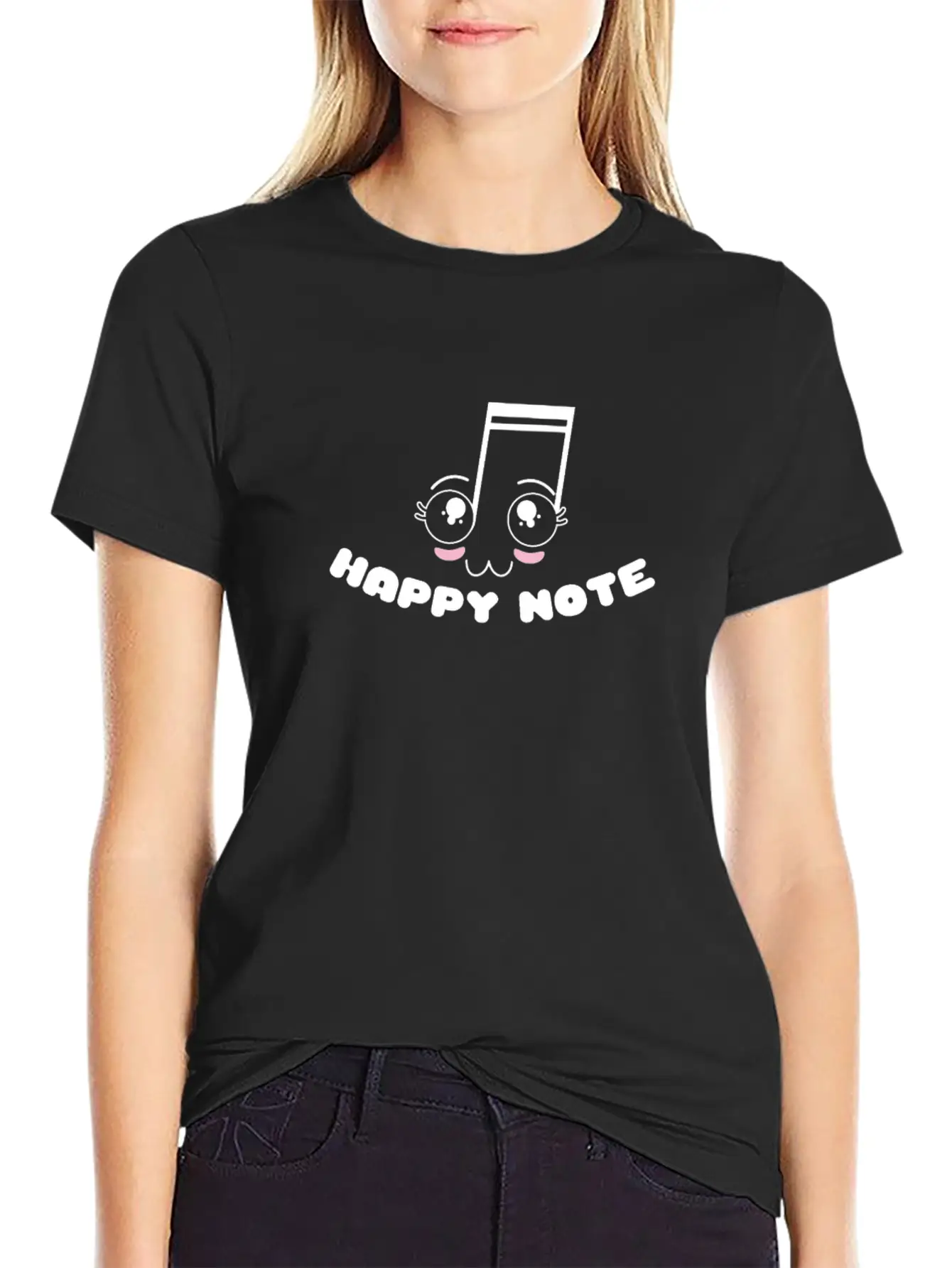 Happy Note - Fun Musical Musician Gift Unisex Casual T-Shirt – Clean Design For Daily Comfort