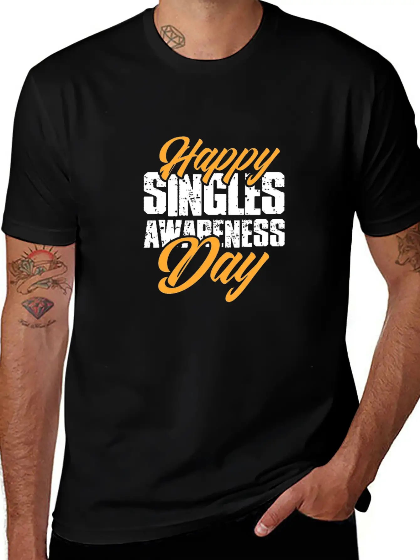 Happy Singles Awareness Day Stylish Everyday T-Shirt – Unisex Basic Cotton Tee