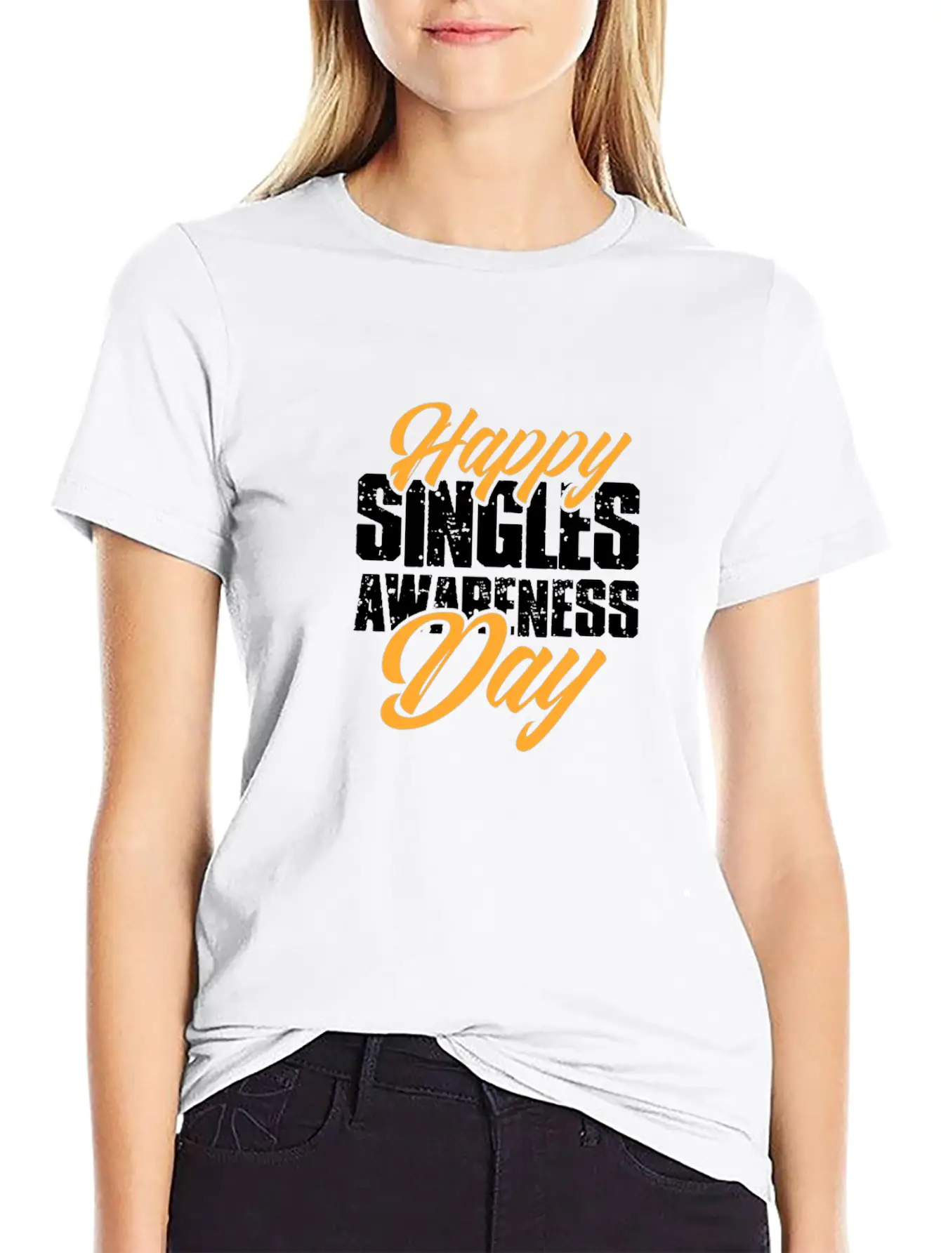Happy Singles Awareness Day Stylish Everyday T-Shirt – Unisex Basic Cotton Tee