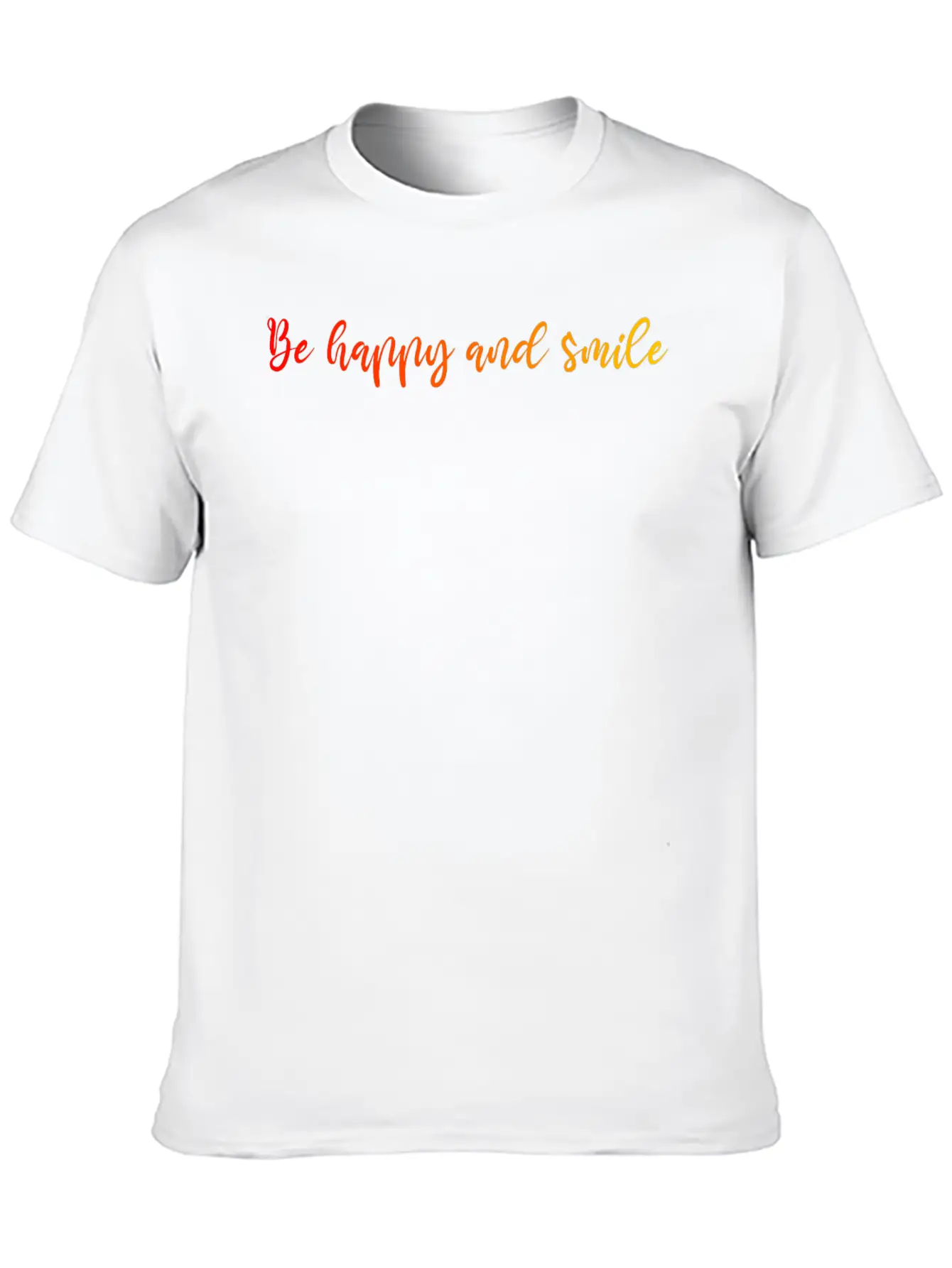HAPPY SMILE GRADIENT RED YELLOW Casual Graphic T-Shirt – Simple And Comfortable Daily Wear